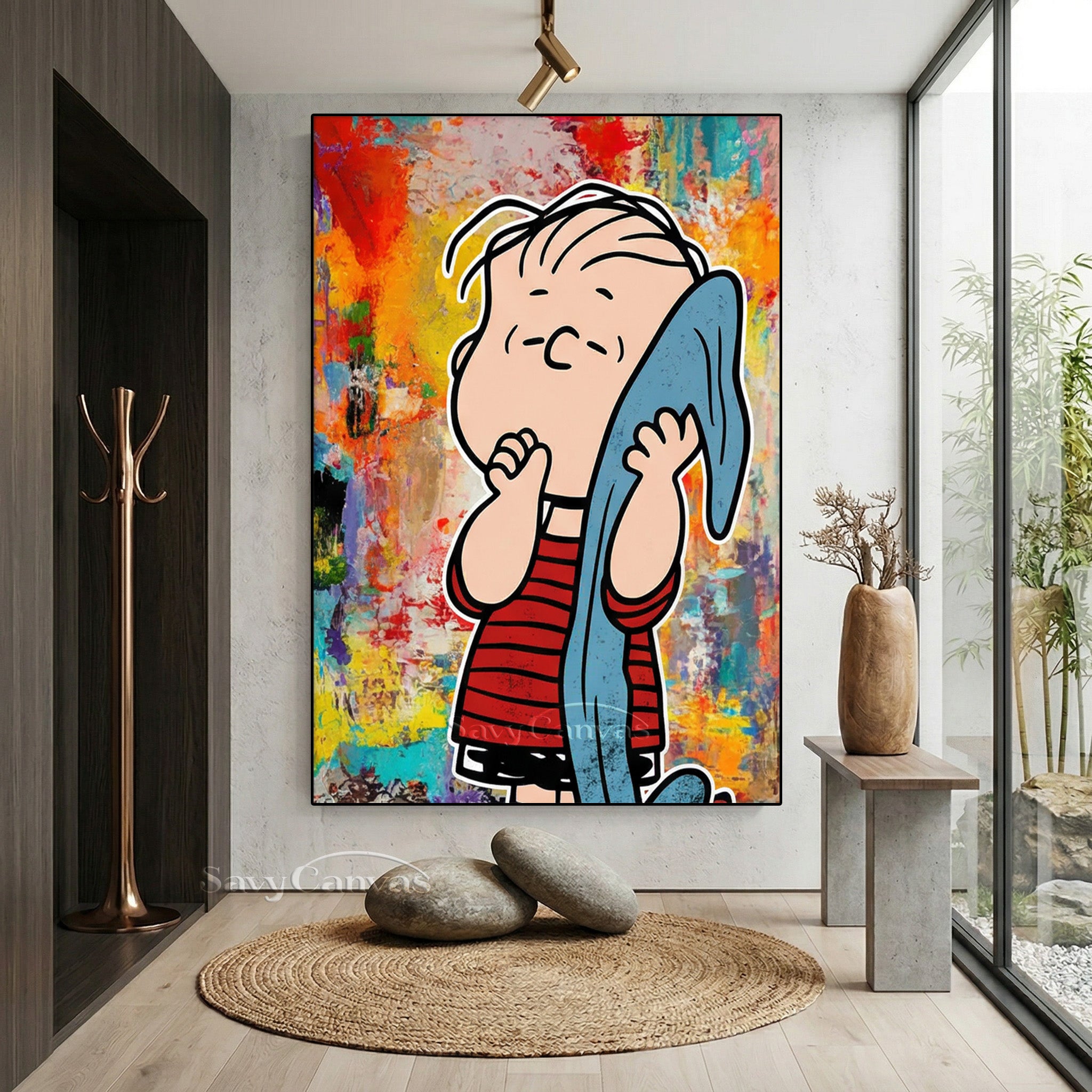 Linus Peanuts Pop Art Hand-Painted Oil Painting #SS 073