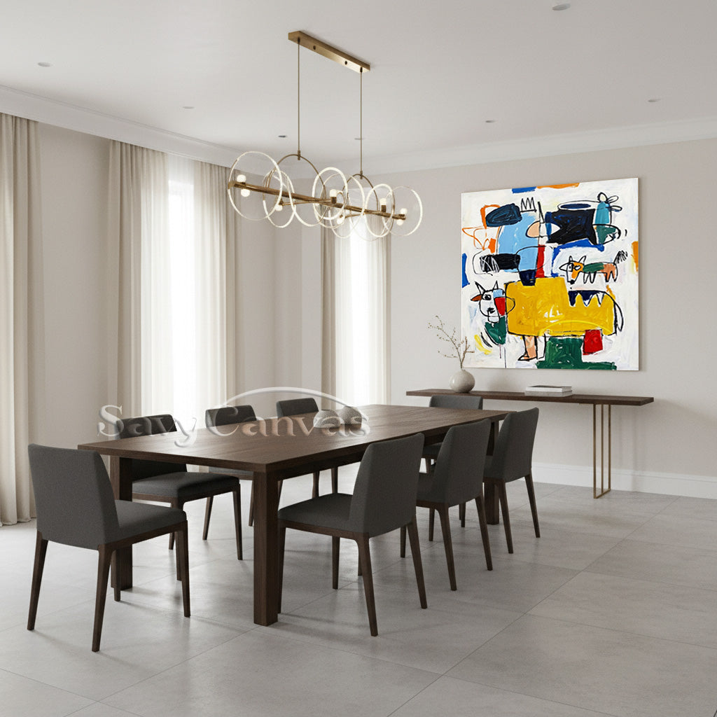 Basquiat Style Abstract Art | Neo-Expressionist Painting #AA 482