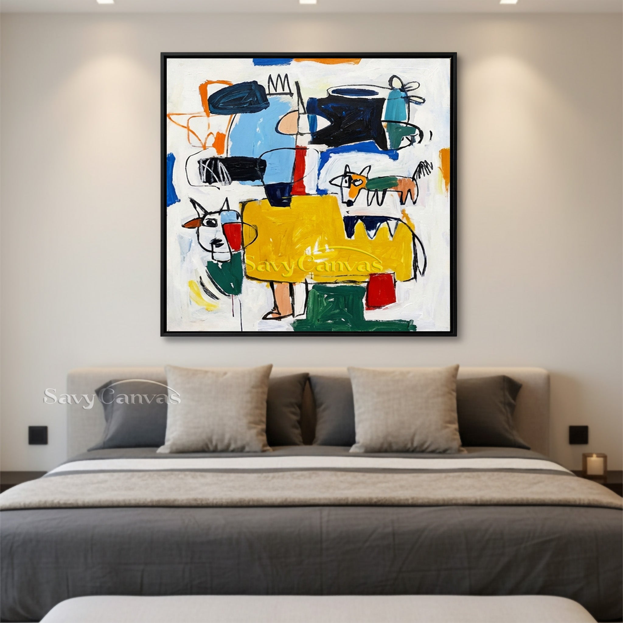 Basquiat Style Abstract Art | Neo-Expressionist Painting #AA 482