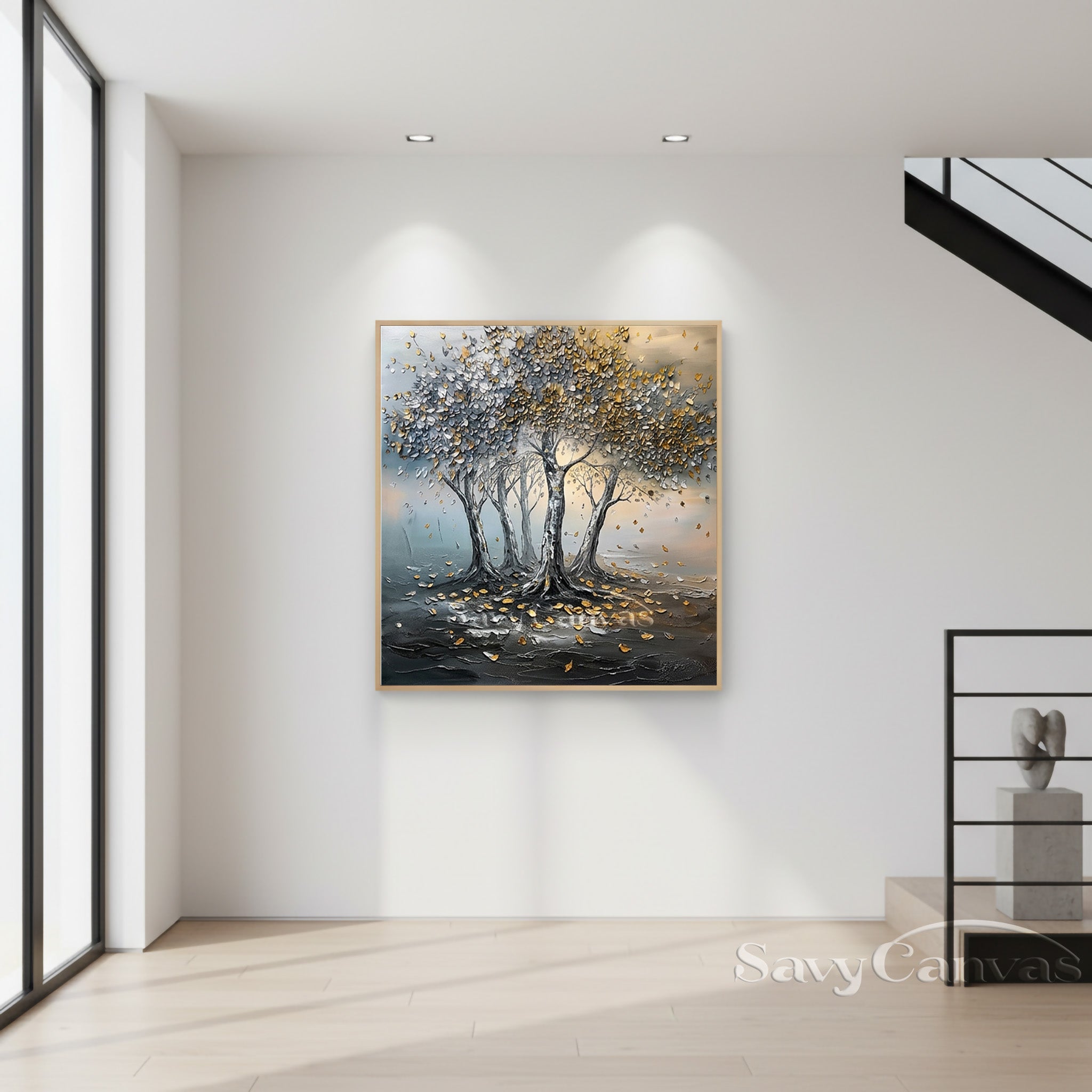 Gold & Silver Tree of Life | Luxury Feng Shui Wall Art #AA 543