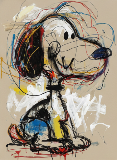 Graffiti Style Snoopy Art | Neo-Expressionist Painting #AA 473