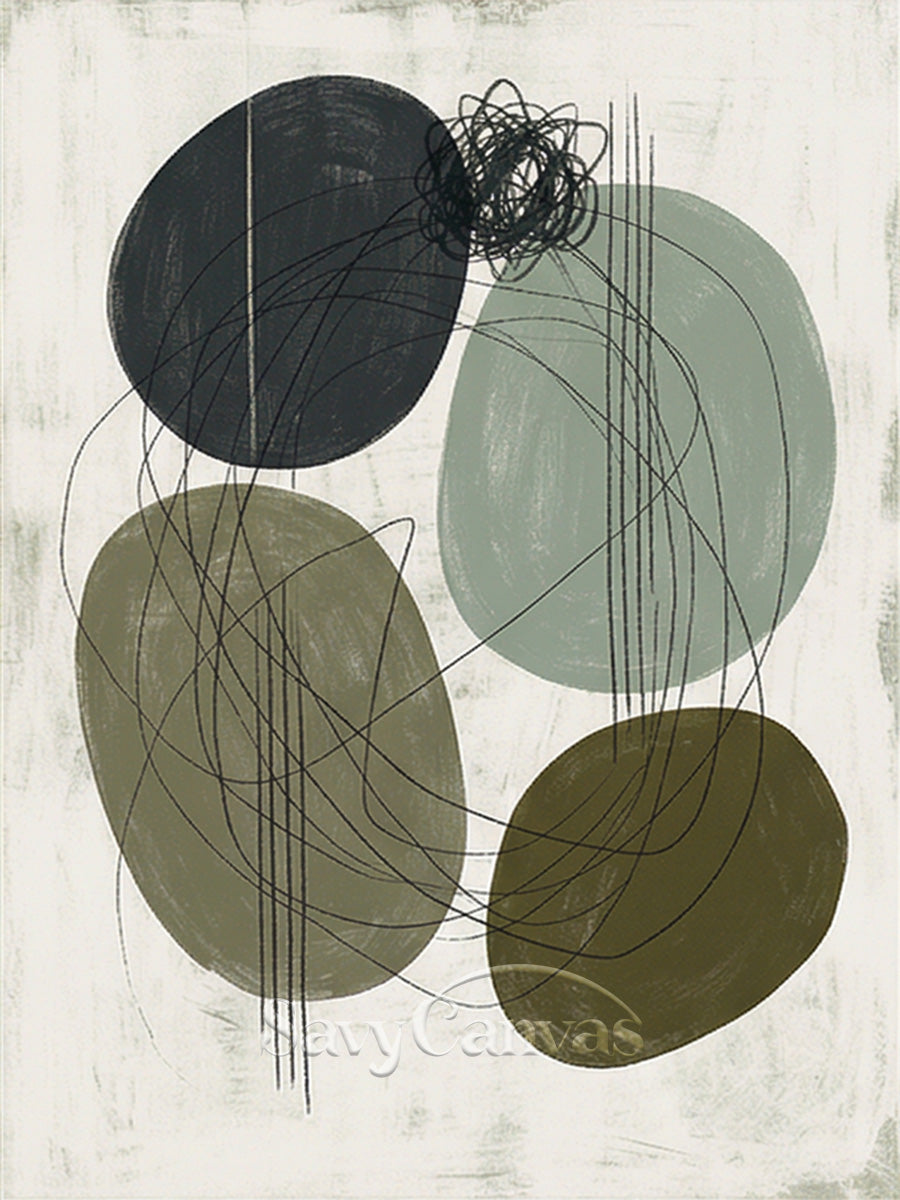 Minimalist Sage Green Wall Art Canvas #SS 074