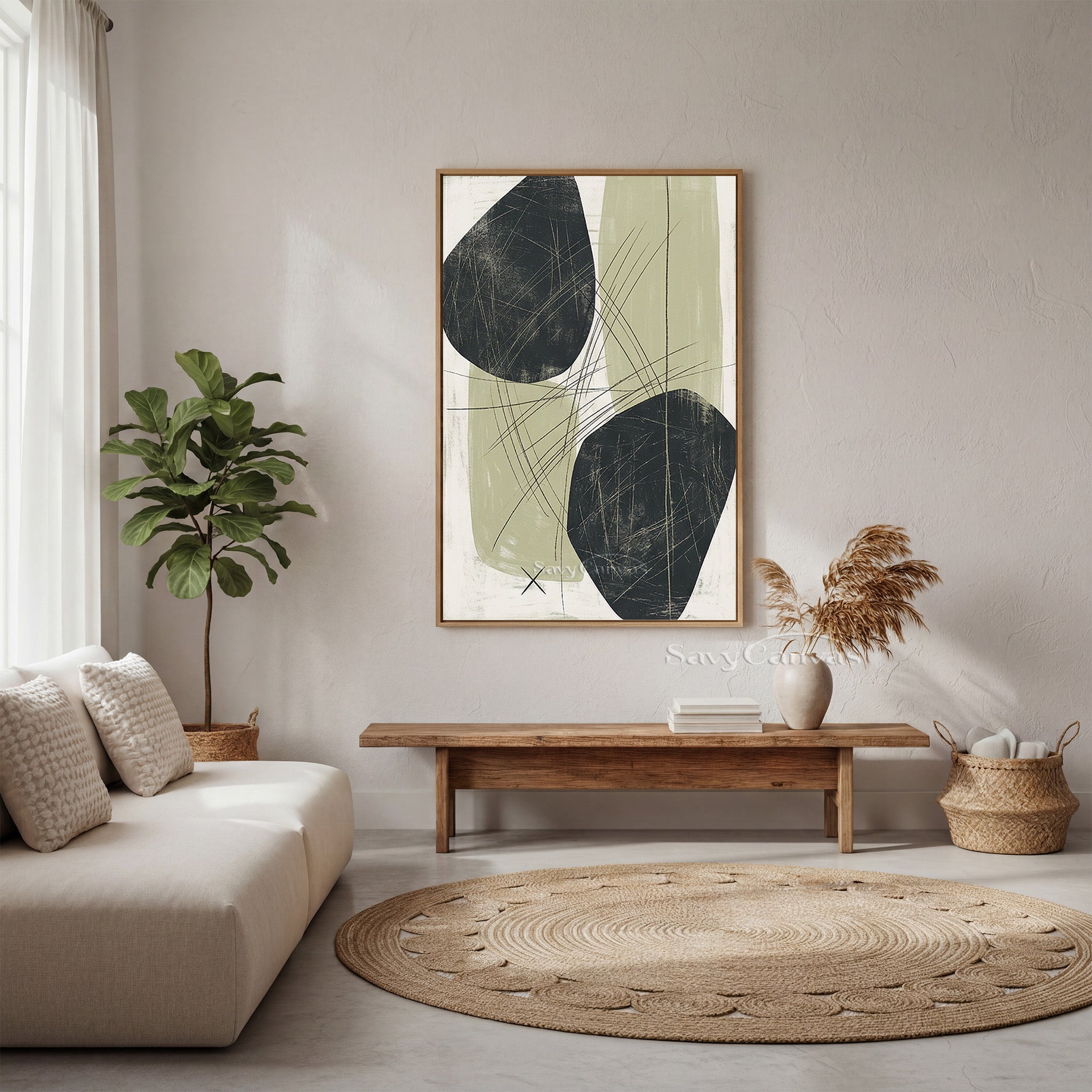 Dark Abstract Stone Shapes Oil Painting #SS 075