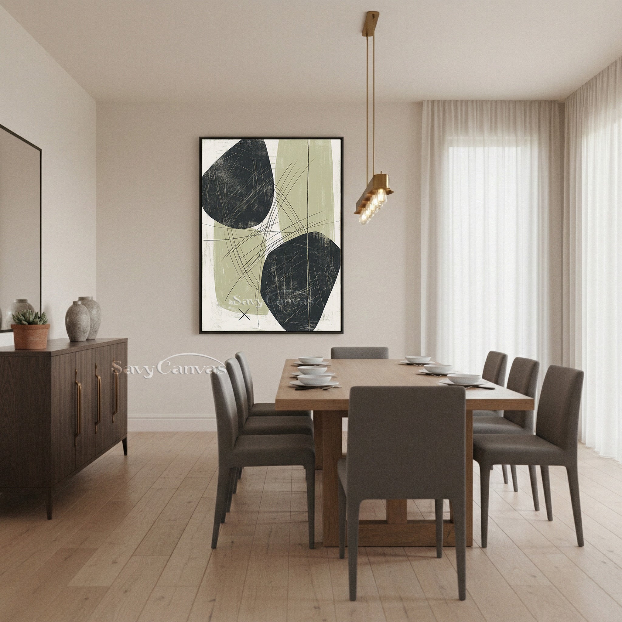 Dark Abstract Stone Shapes Oil Painting #SS 075