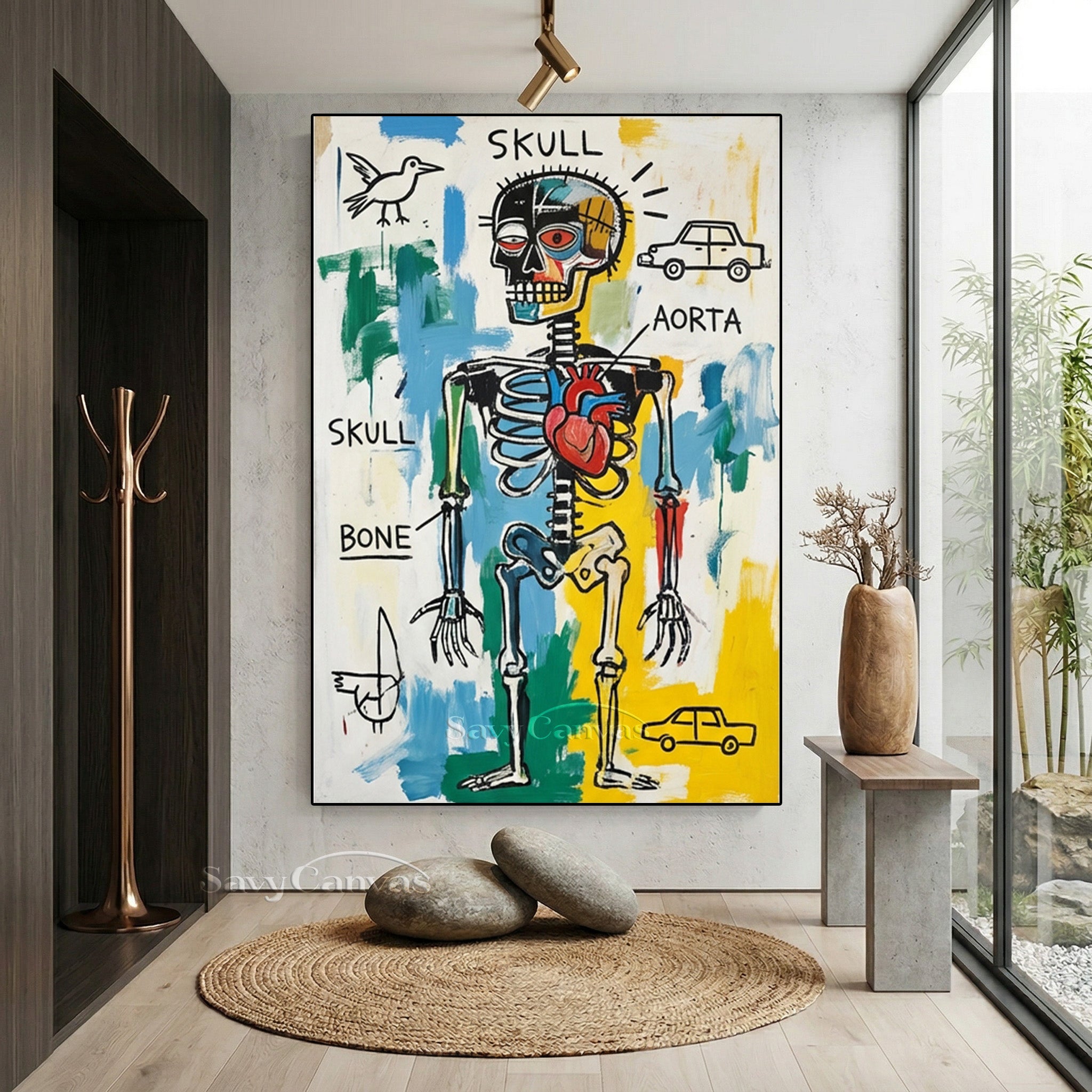 Abstract Skeleton Painting | "Skull" & "Bone" Street Art