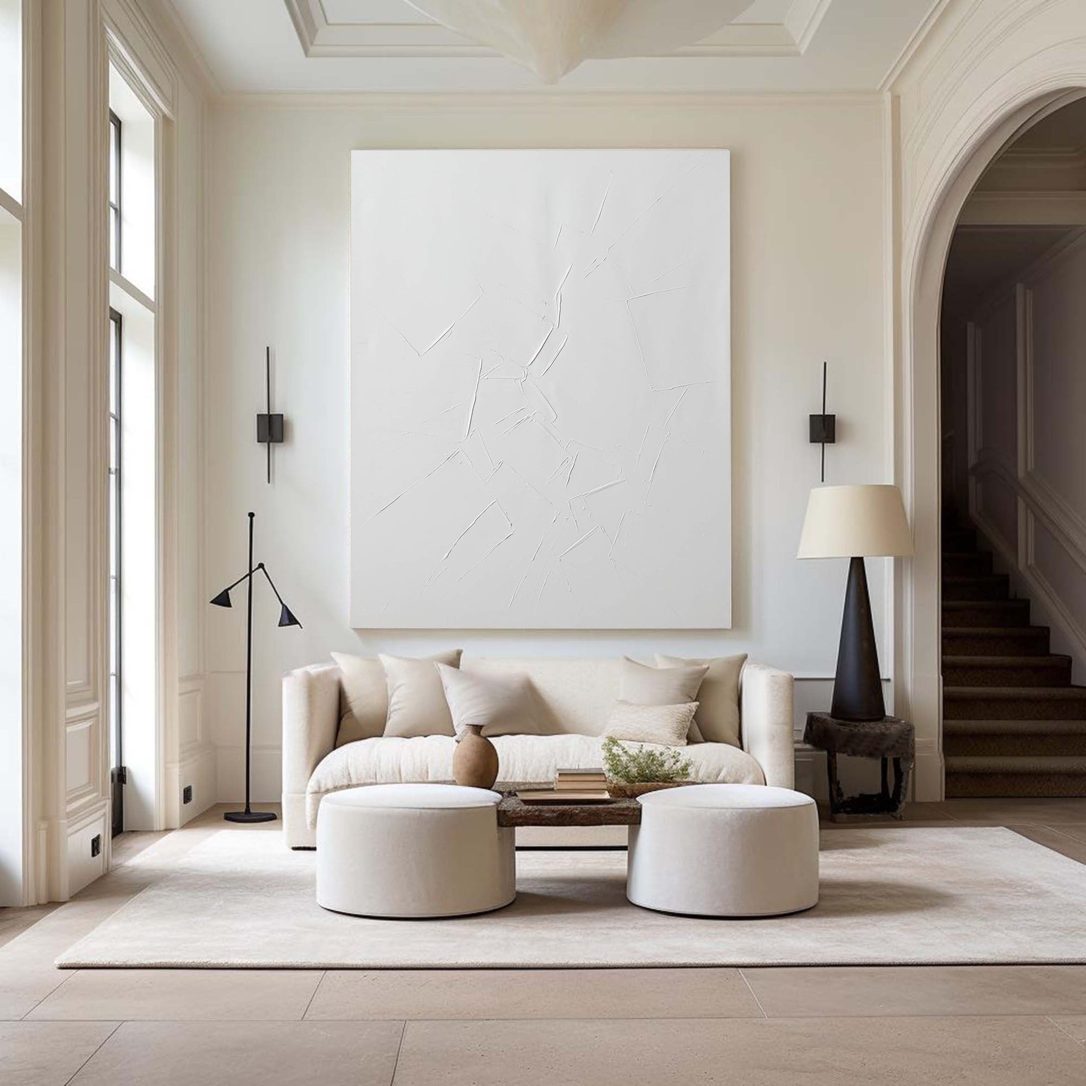 Modern White Textured Wall Decor