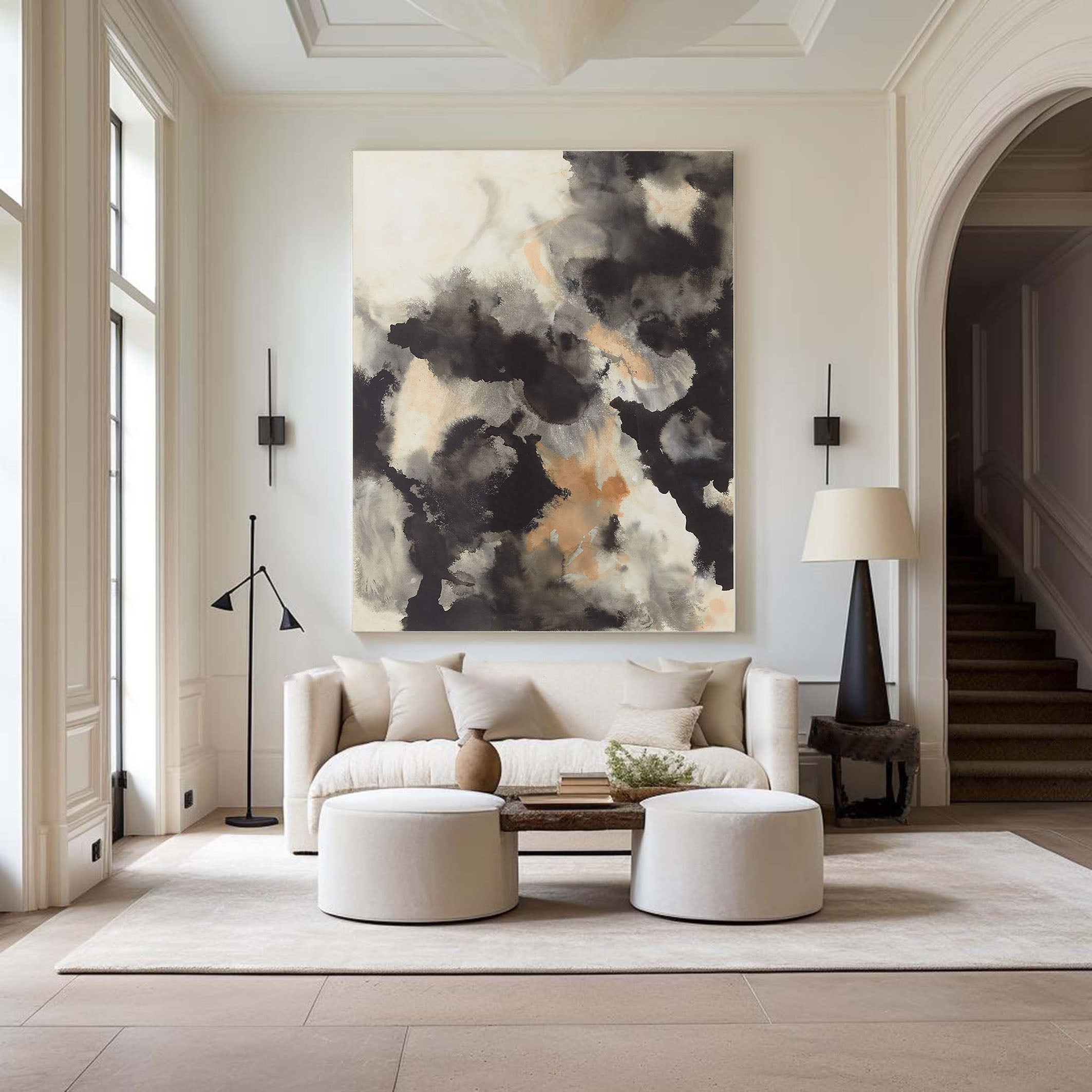 Hand Painted Abstract Art - Cloud & Smoke Style