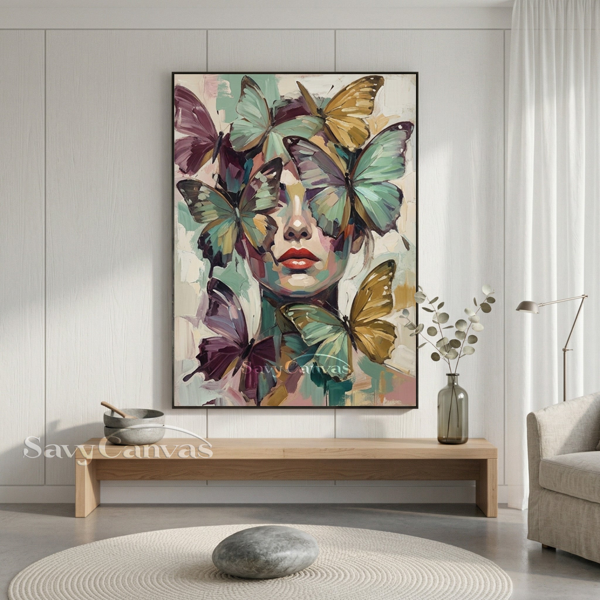 Textured Butterfly Face Oil Painting on Canvas | Original Hand-painted #SS 150