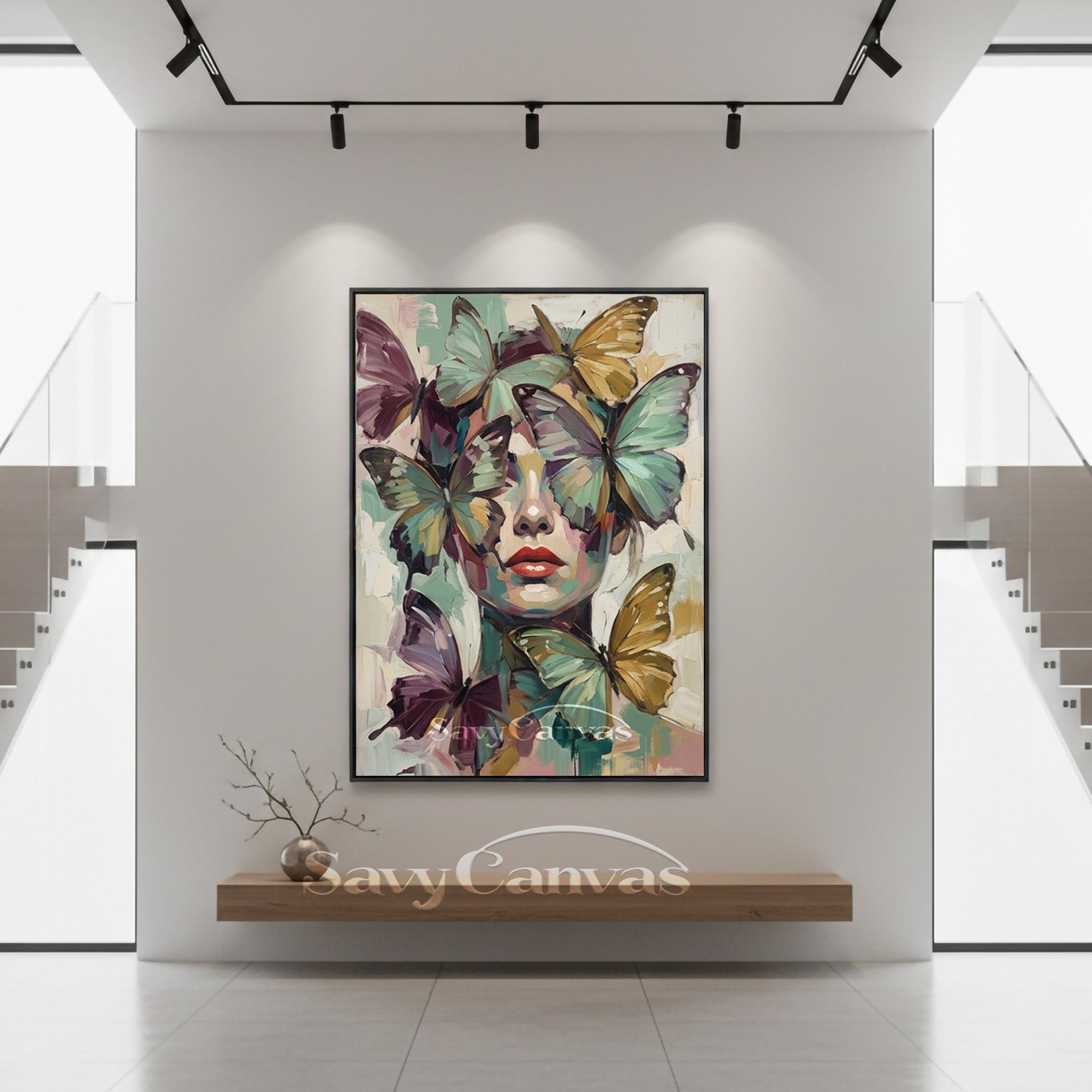 Textured Butterfly Face Oil Painting on Canvas | Original Hand-painted #SS 150