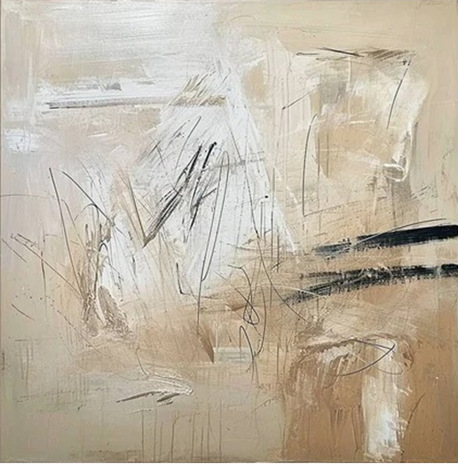 Modern Abstract Beige Wall Art | Neutral Canvas Painting  #TC 070