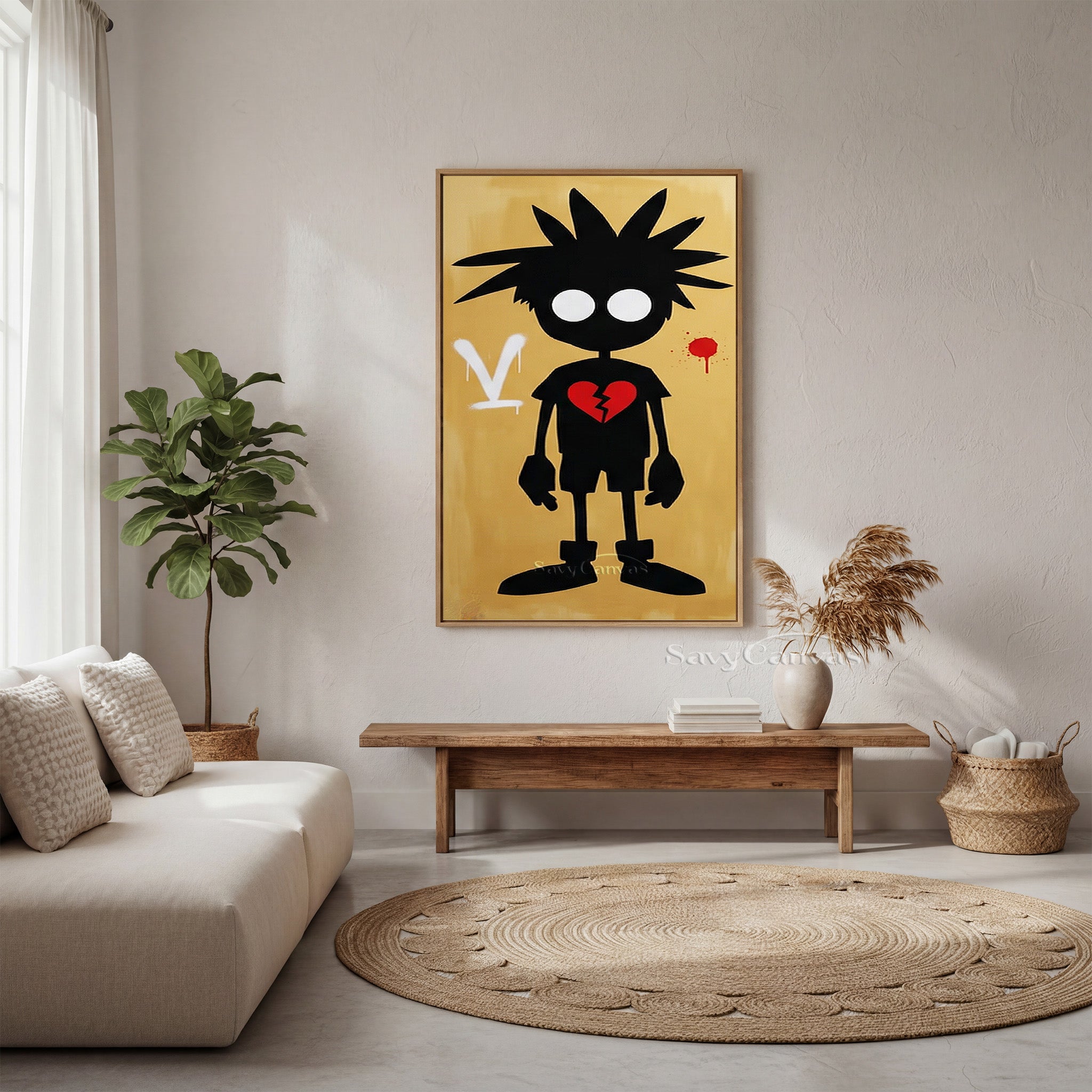 Modern Pop Art Wall Decor | Broken Heart Boy Canvas Painting #SS 094