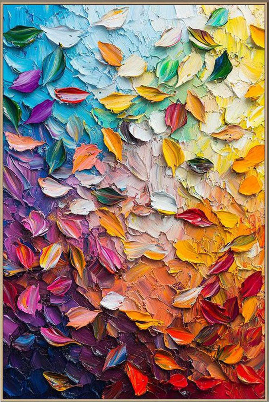 Modern Palette Knife Art | Original Abstract Floral Oil Painting