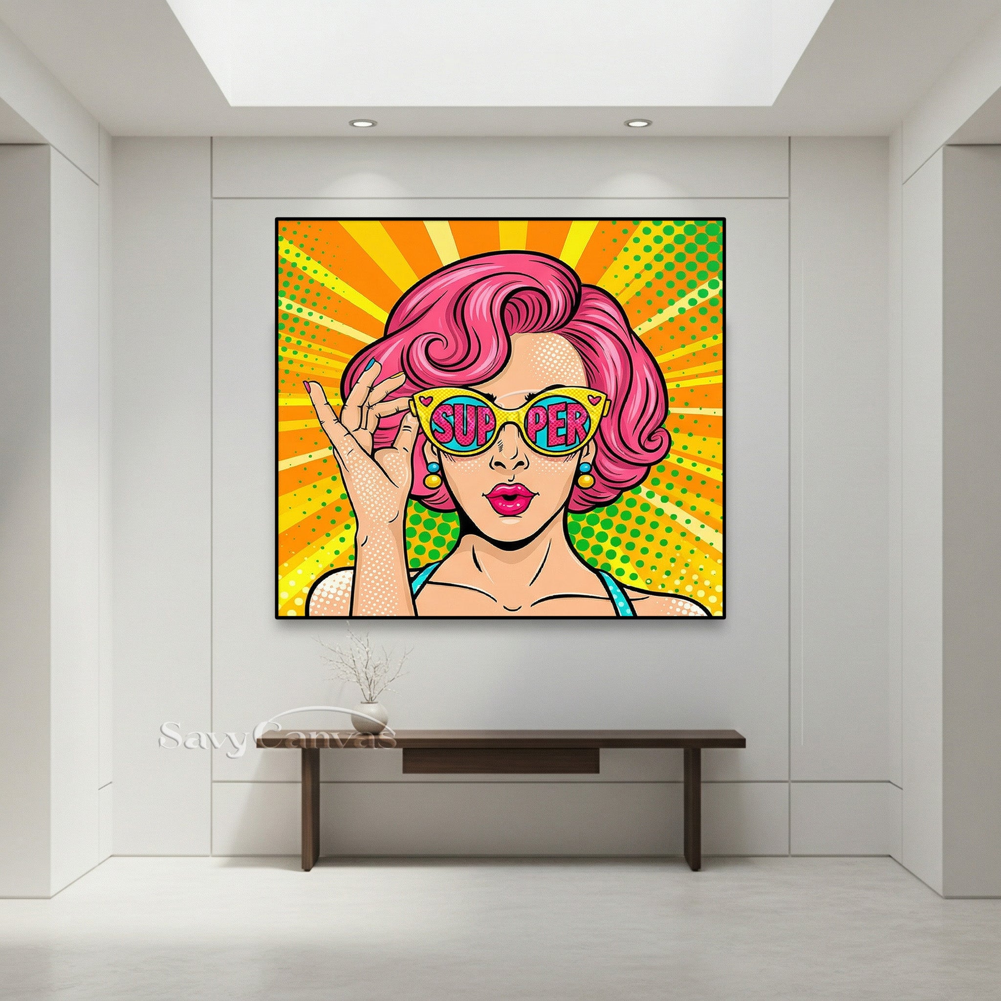 ヴィンテージ ルーサイトスカルプチャー アクリル オブジェ ポップアート Retro Pop Art Woman Canvas - 
