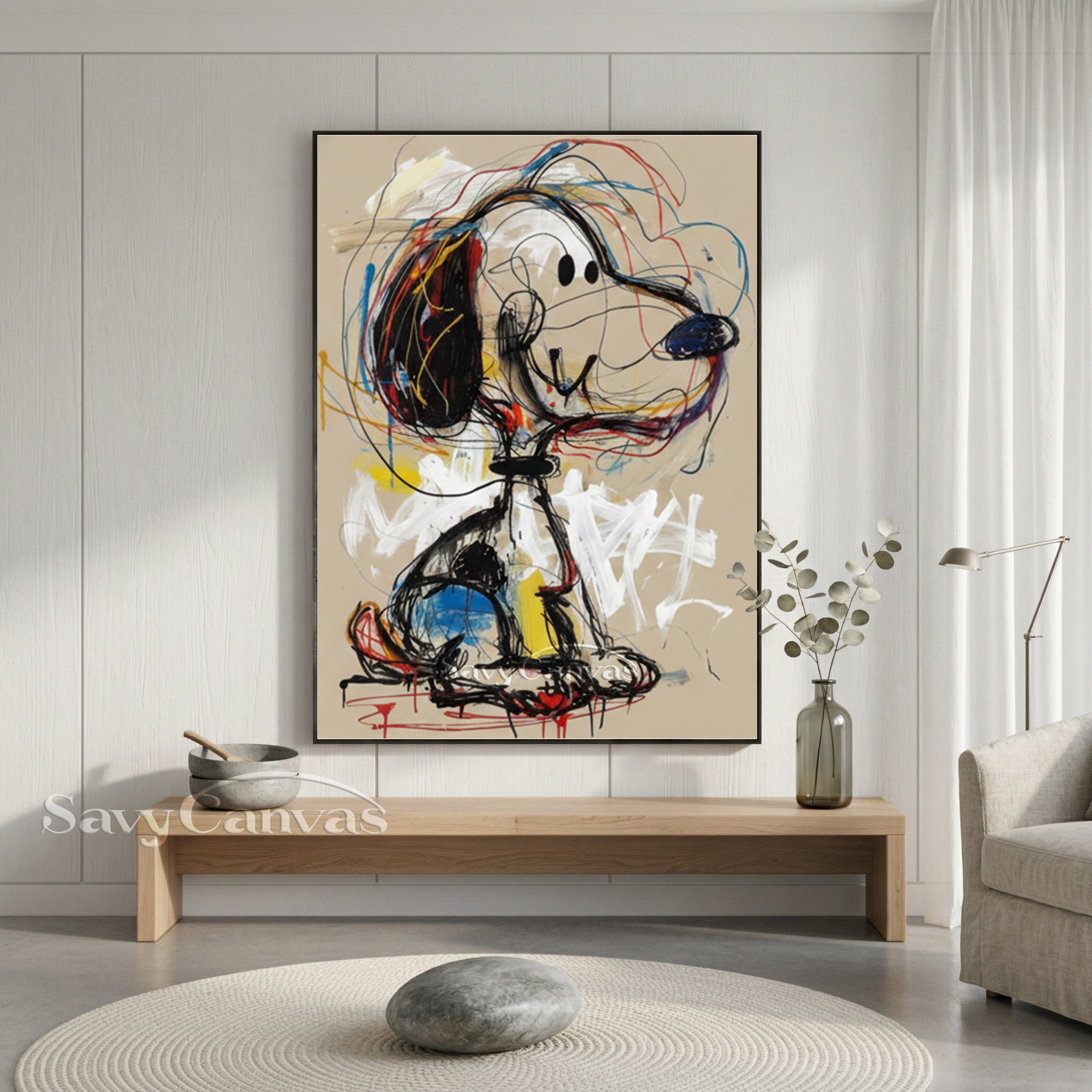 Graffiti Style Snoopy Art | Neo-Expressionist Painting #AA 473