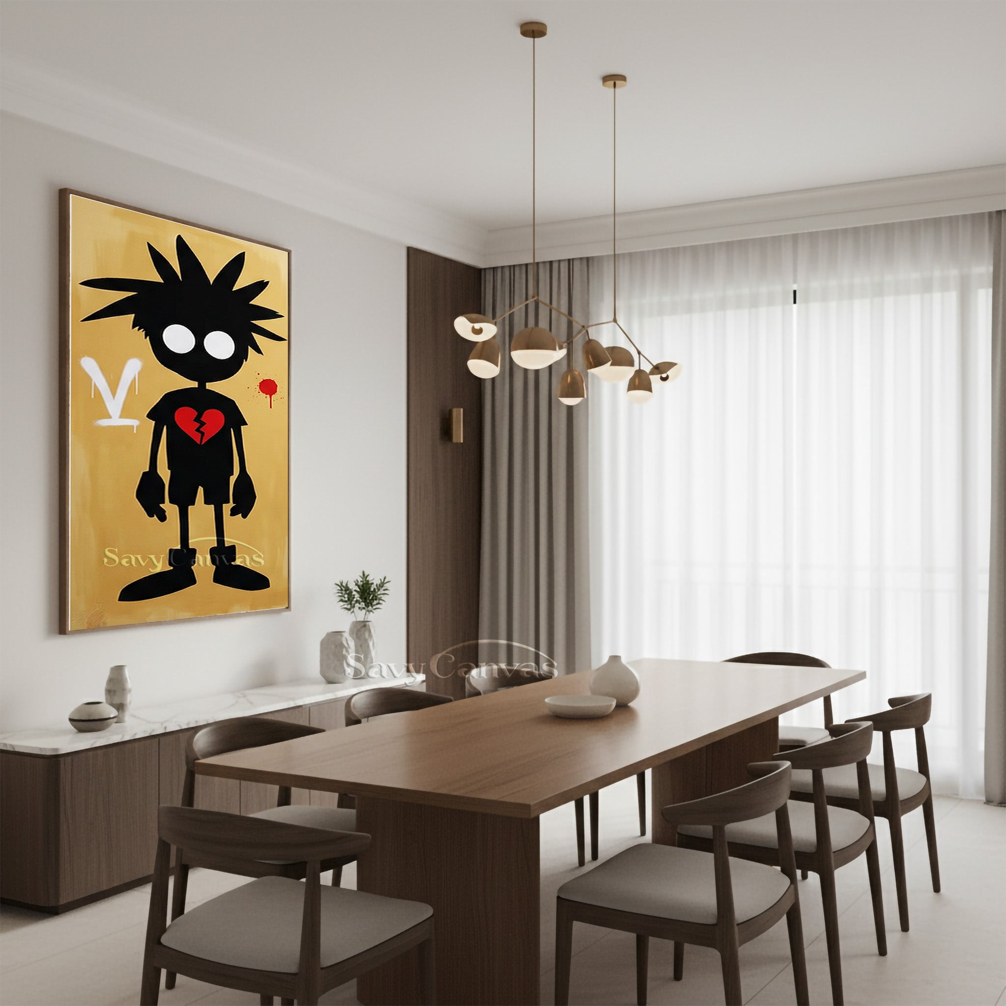 Modern Pop Art Wall Decor | Broken Heart Boy Canvas Painting #SS 094