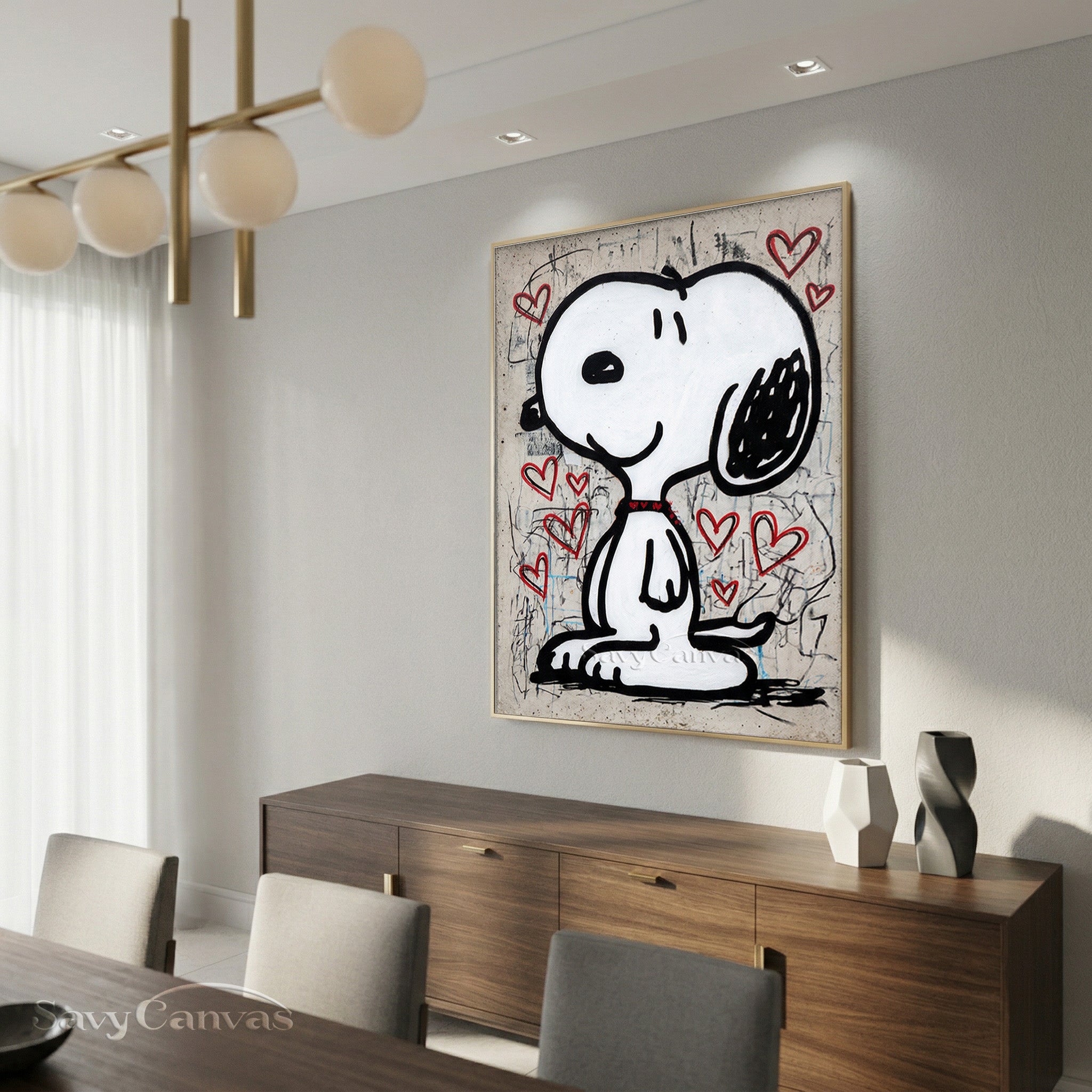 Snoopy Street Art Canvas Painting - Modern Pop Wall Art #SS 058