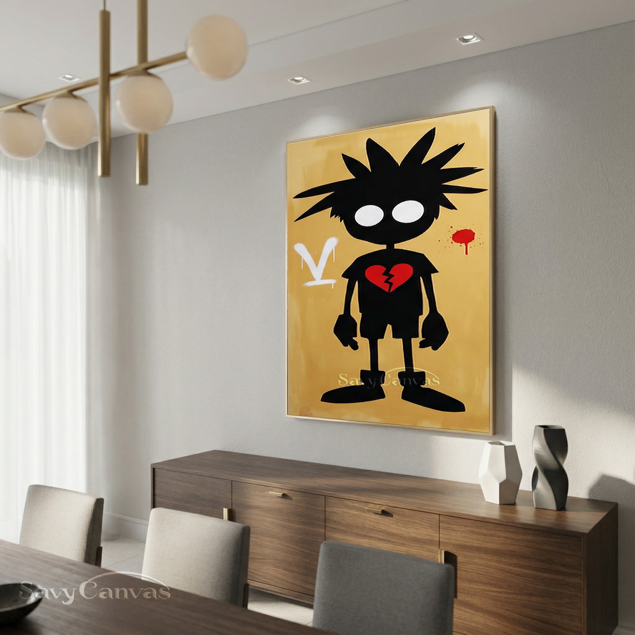Modern Pop Art Wall Decor | Broken Heart Boy Canvas Painting #SS 094