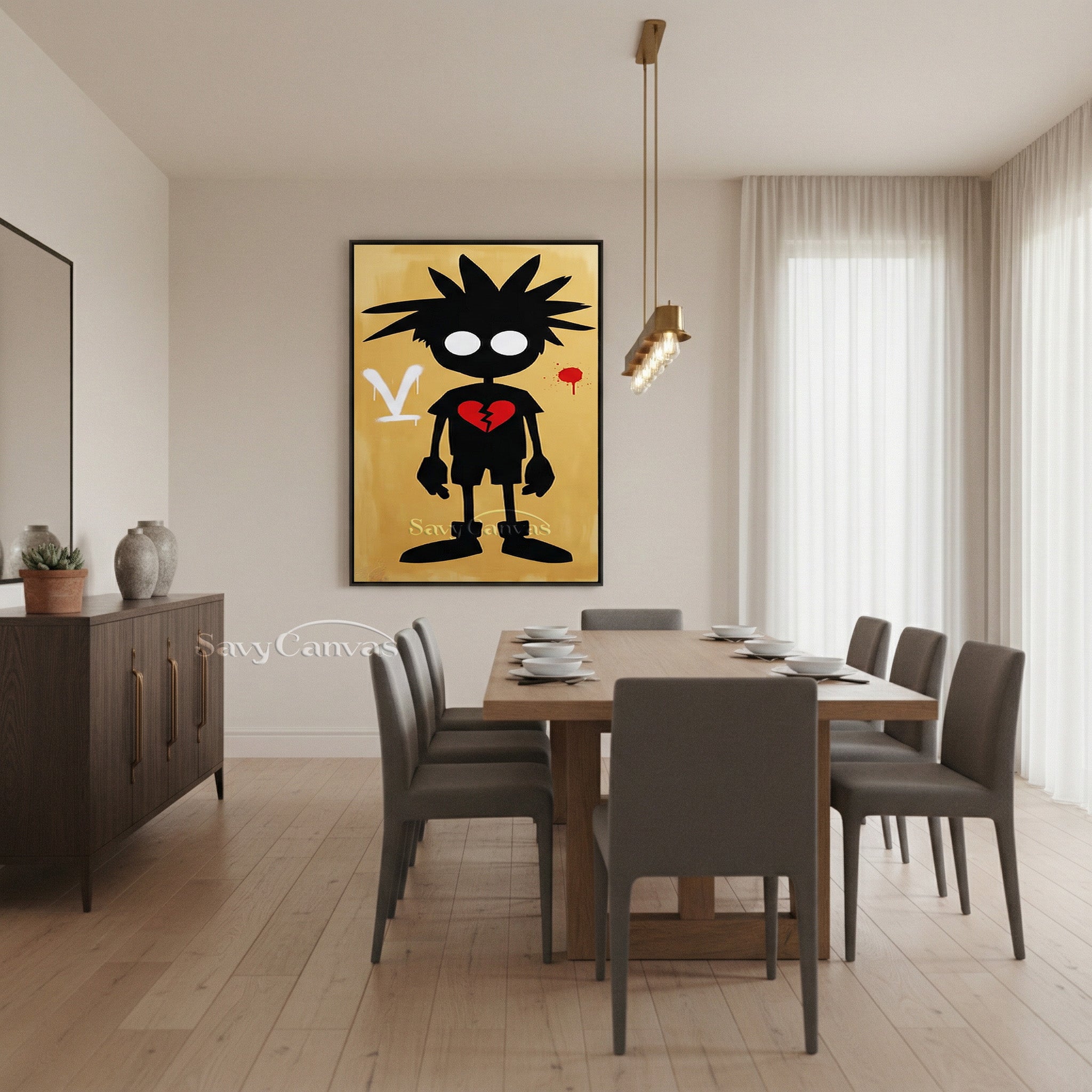 Modern Pop Art Wall Decor | Broken Heart Boy Canvas Painting #SS 094