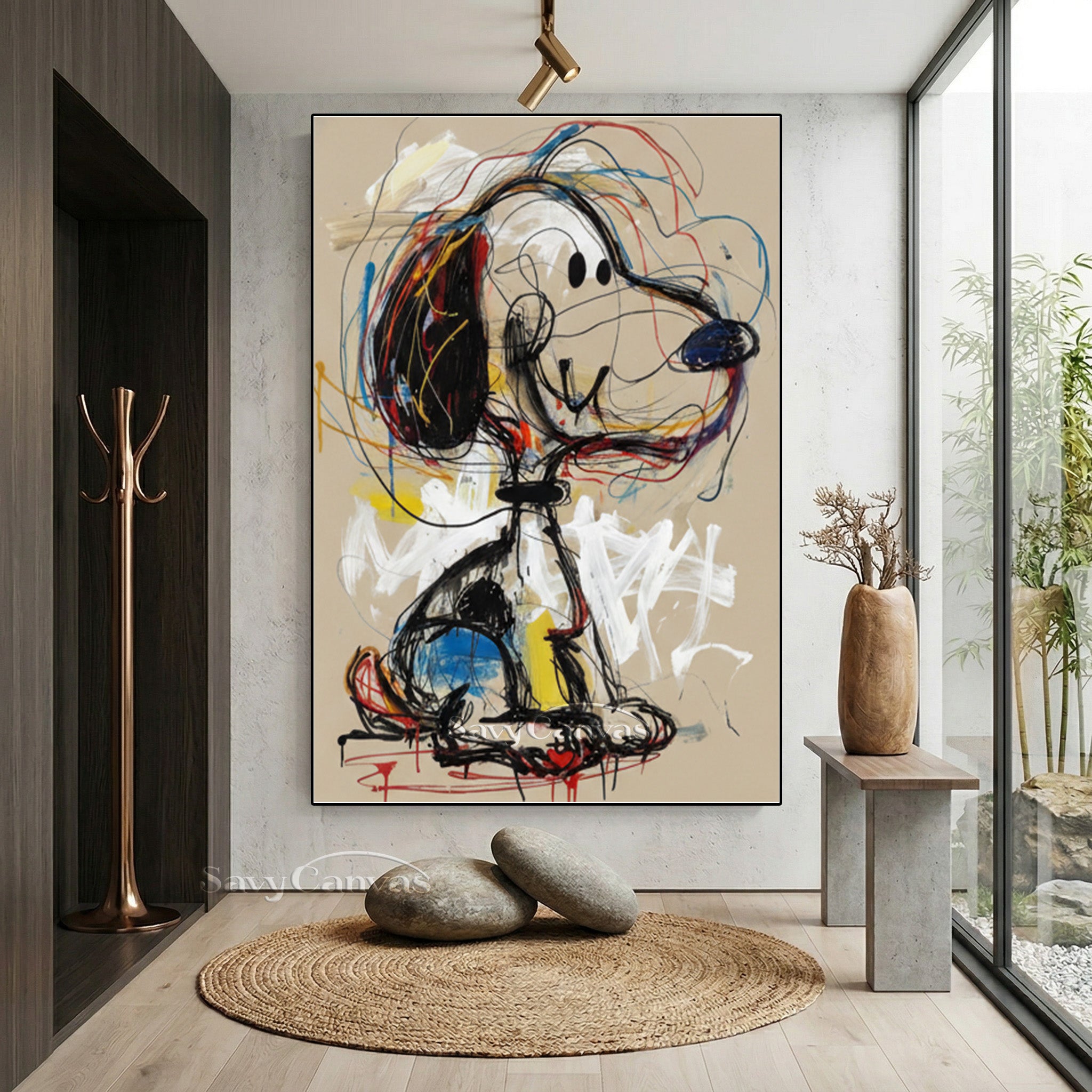 Modern Snoopy Painting | Colorful Cartoon Wall Decor #AA 521