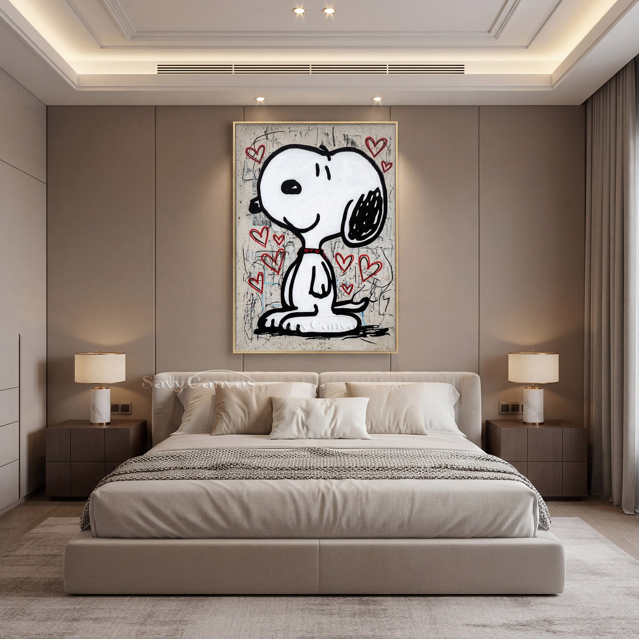 Snoopy Street Art Canvas Painting - Modern Pop Wall Art #SS 058