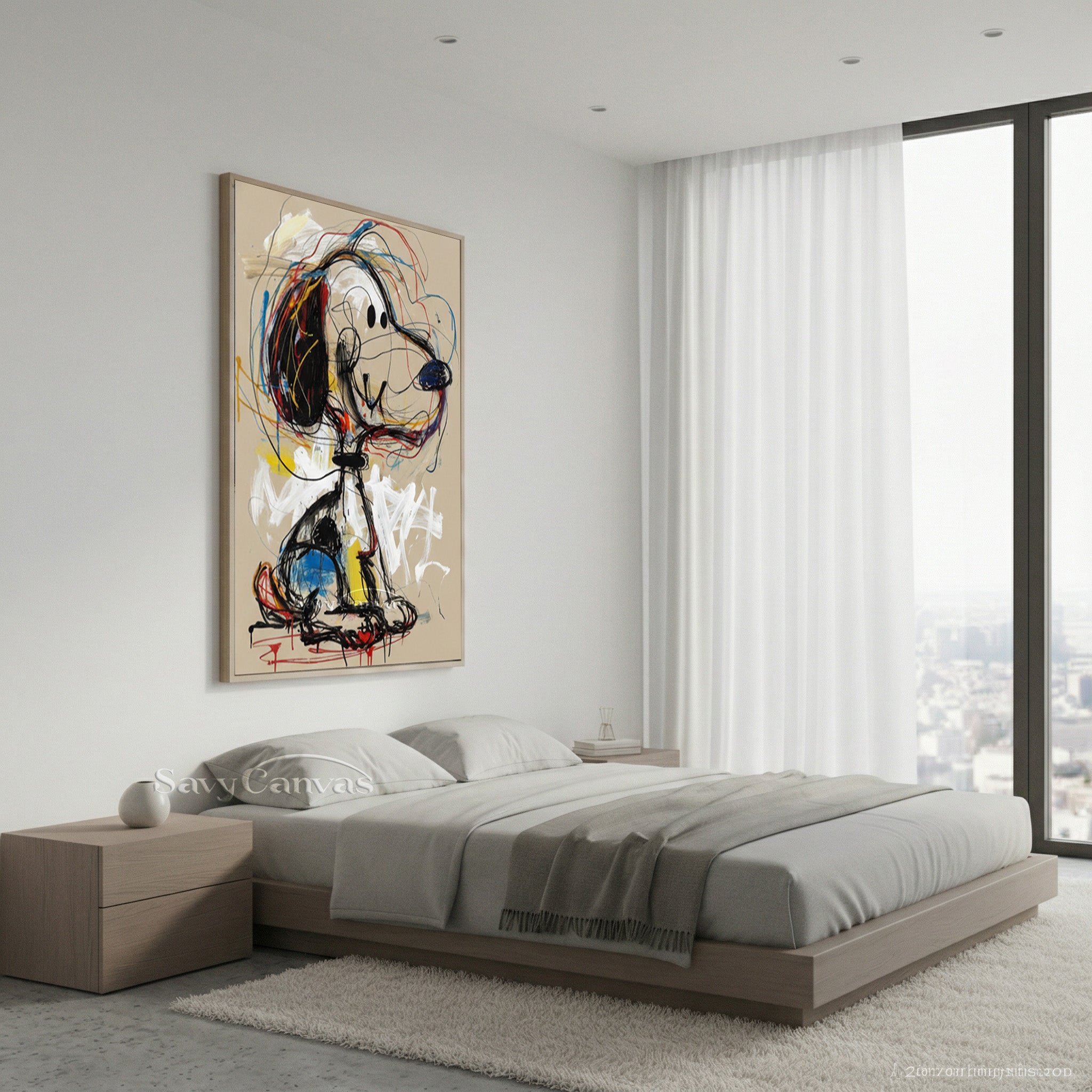 Graffiti Style Snoopy Art | Neo-Expressionist Painting #AA 473