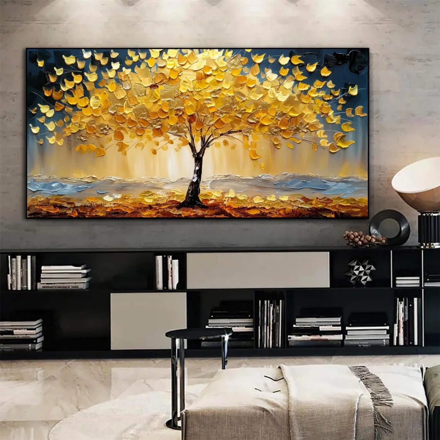 Contemporary Gold Accented Blooms | Textured Floral Canvas - Savy Canvas