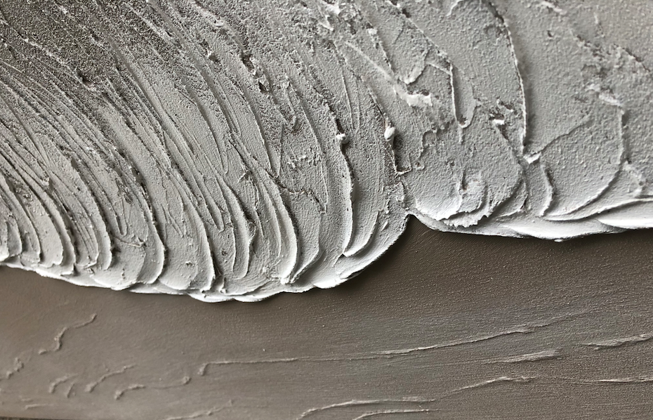 Large Textured Beach Wall Art | Neutral Abstract Ocean Wave Canvas #ZZ 081