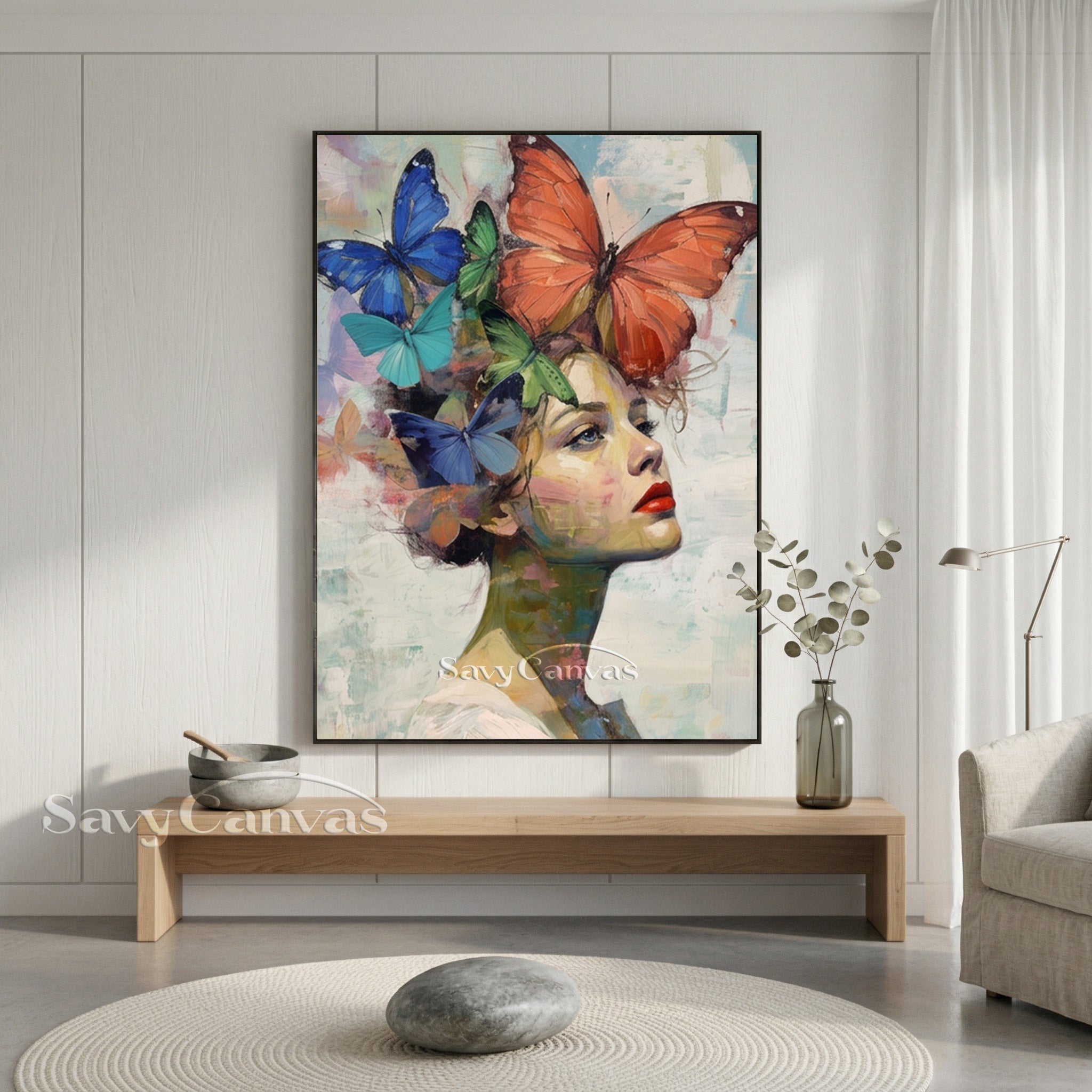 Ethereal Woman with Butterflies Oil Painting | Dreamy Wall Art #SS 151