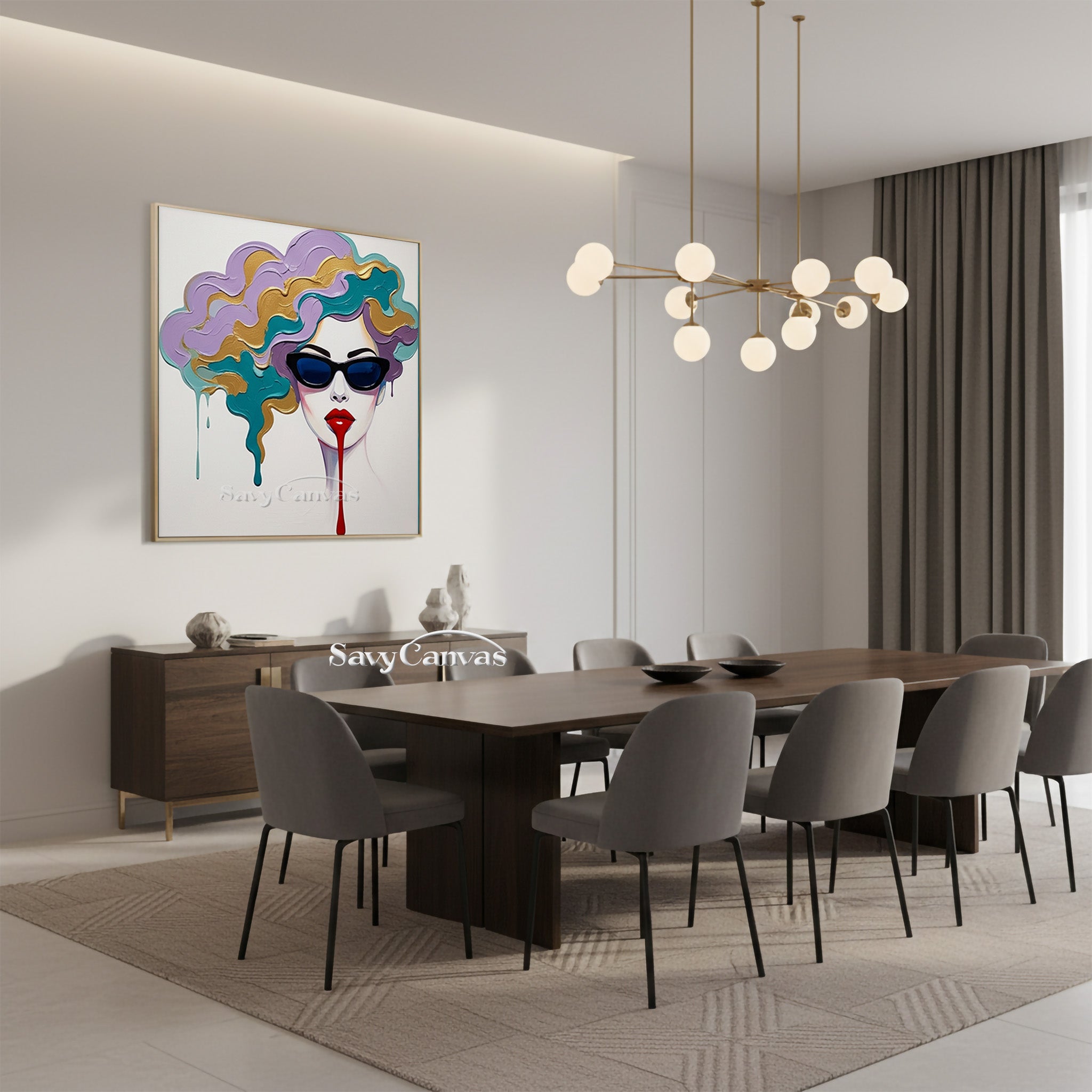 Textured 3D Wall Art | Fashion Lady Canvas Painting #SS 117