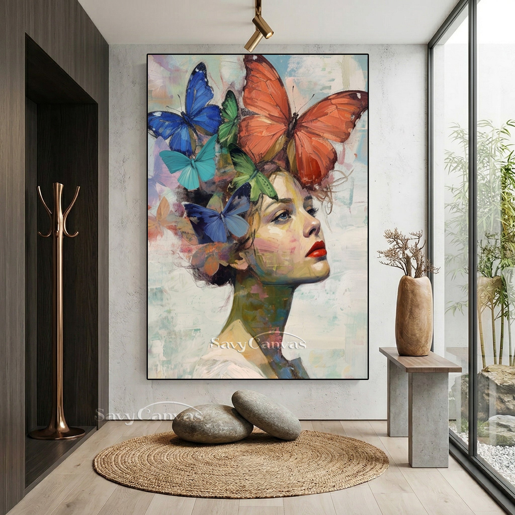 Ethereal Woman with Butterflies Oil Painting | Dreamy Wall Art #SS 151
