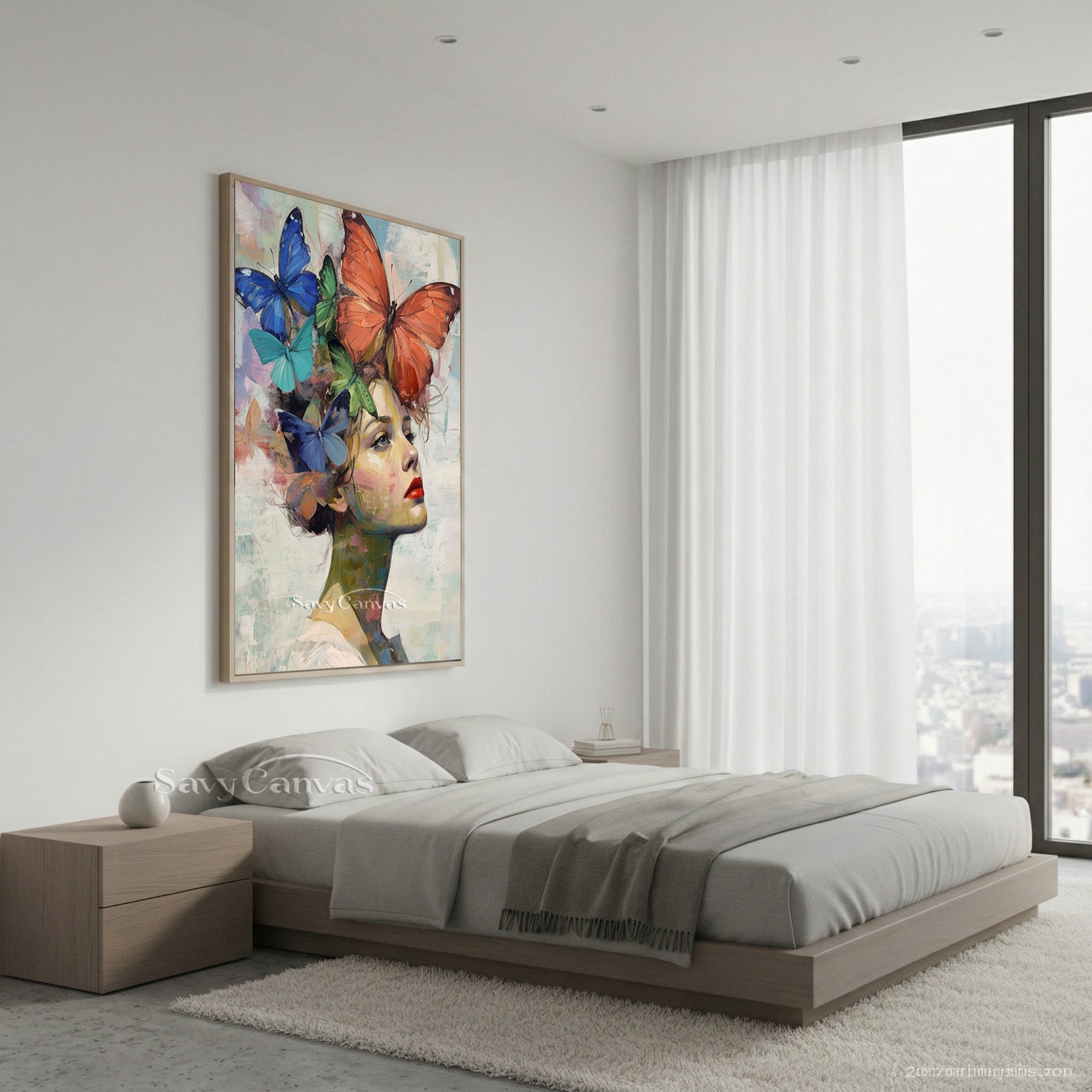 Ethereal Woman with Butterflies Oil Painting | Dreamy Wall Art #SS 151