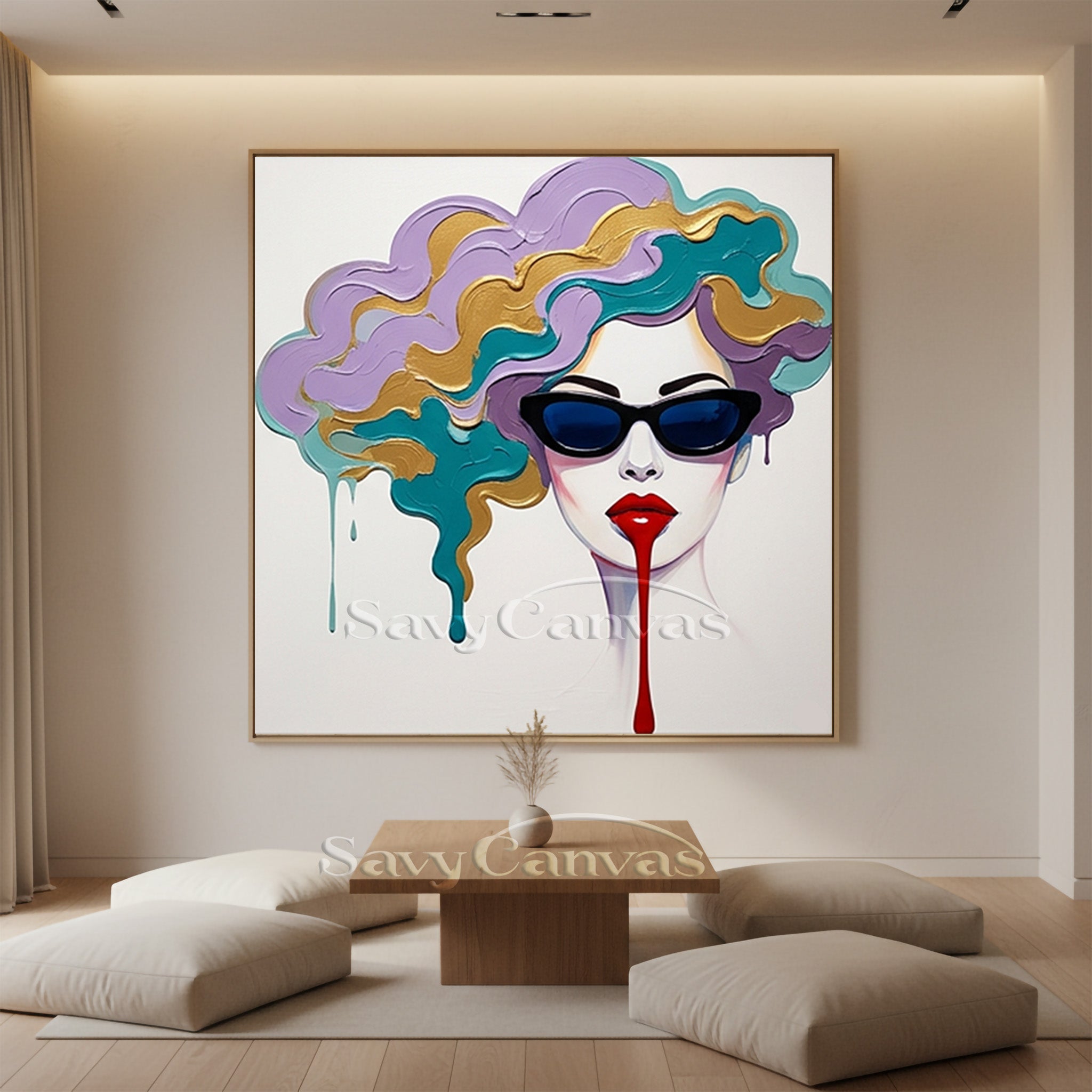Textured 3D Wall Art | Fashion Lady Canvas Painting #SS 117