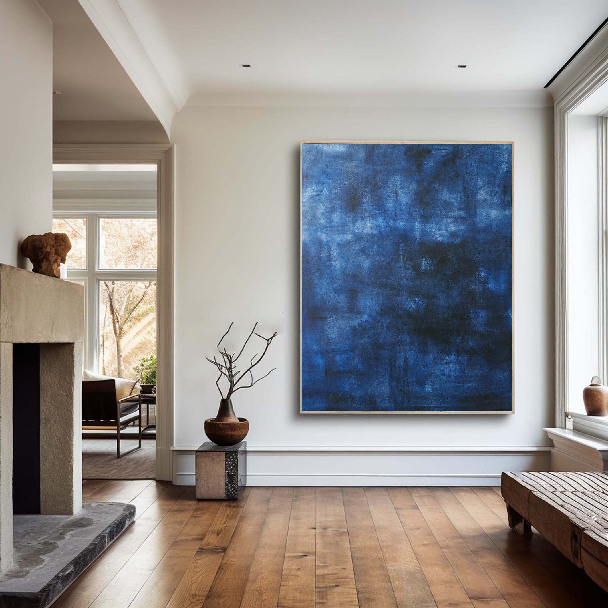 Large Blue Abstract Painting #TC 123