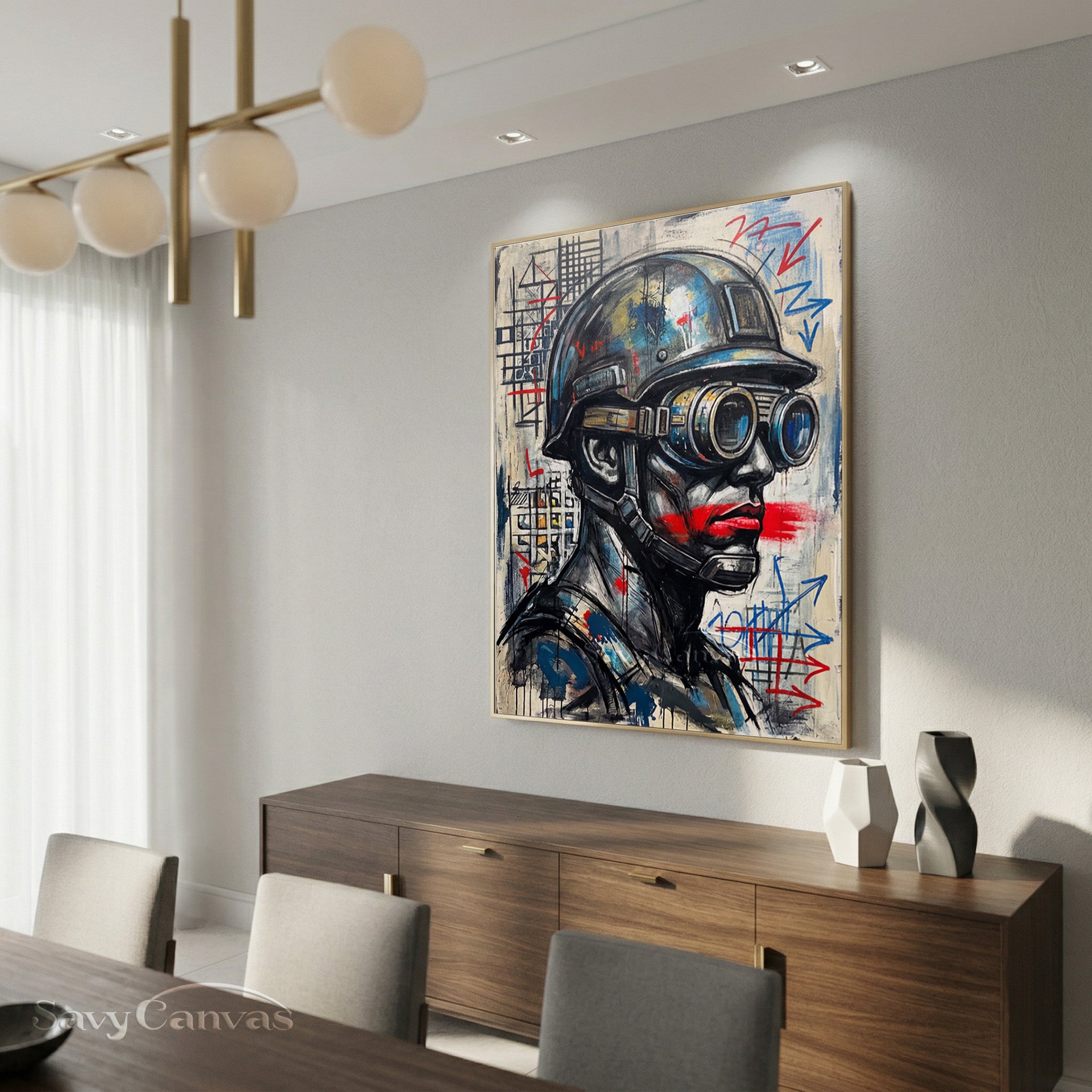 Modern Urban Soldier Graffiti Art | Original Hand-Painted Oil #SS 078