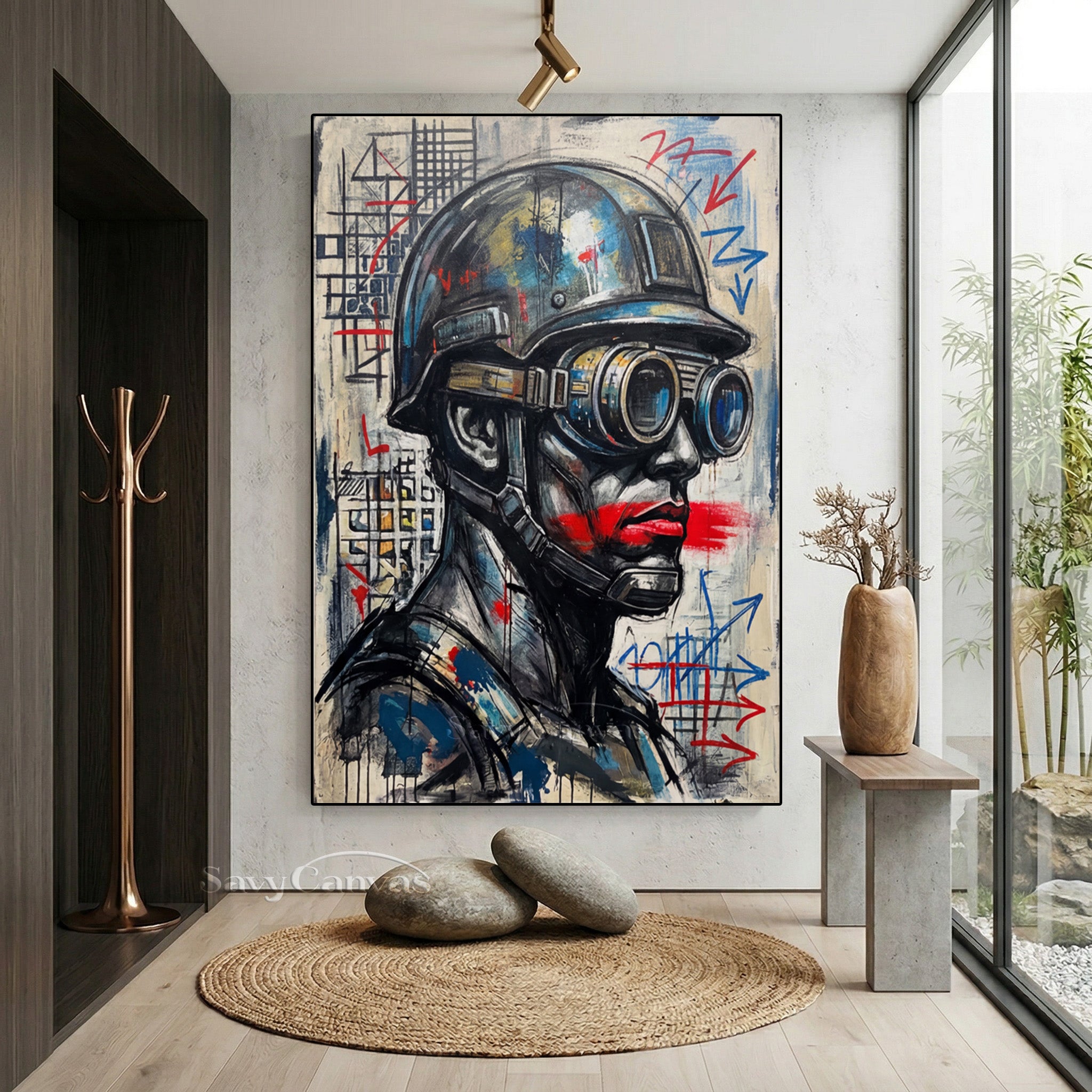 Modern Urban Soldier Graffiti Art | Original Hand-Painted Oil #SS 078