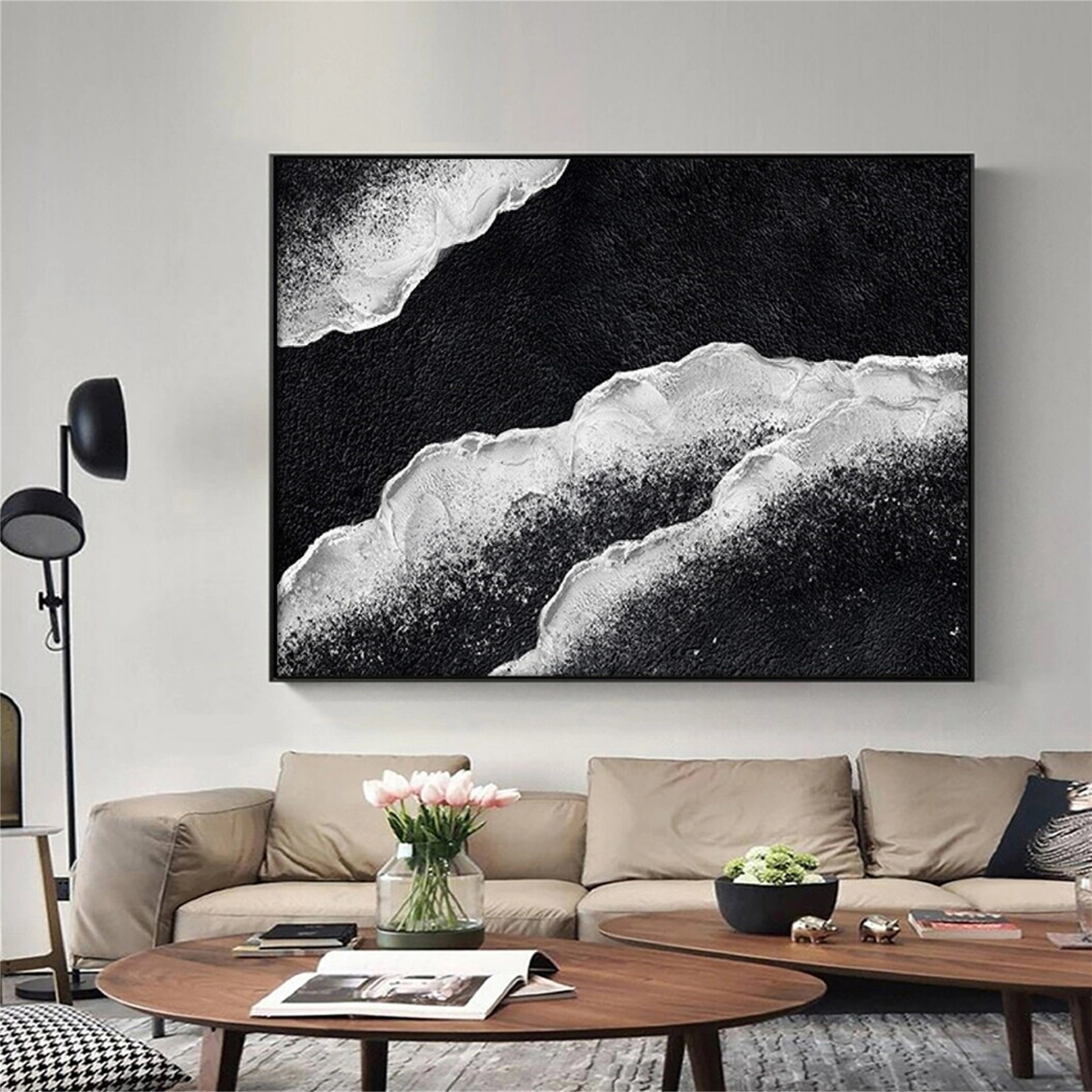 Tidal Flow Abstract Canvas – Earthy Ocean Wall Decor