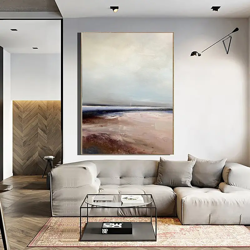 Abstract Beach Landscape Canvas Art - Minimalist Nature-Inspired Wall Decor # JJ 150