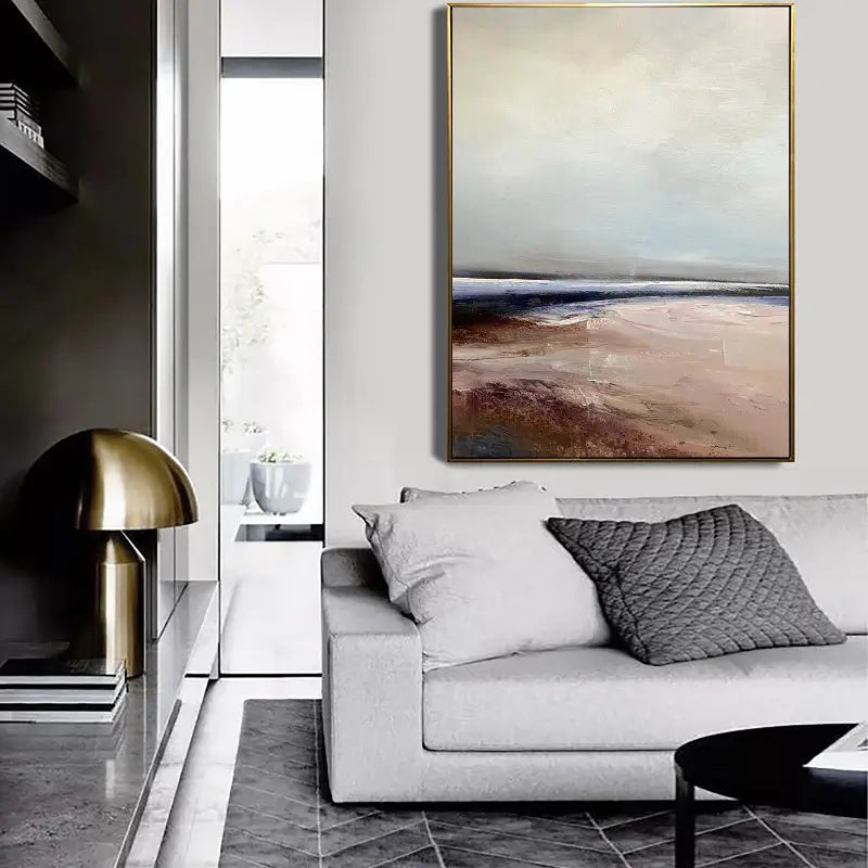 Abstract Beach Landscape Canvas Art - Minimalist Nature-Inspired Wall Decor # JJ 150