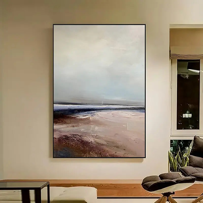 Abstract Beach Landscape Canvas Art - Minimalist Nature-Inspired Wall Decor # JJ 150