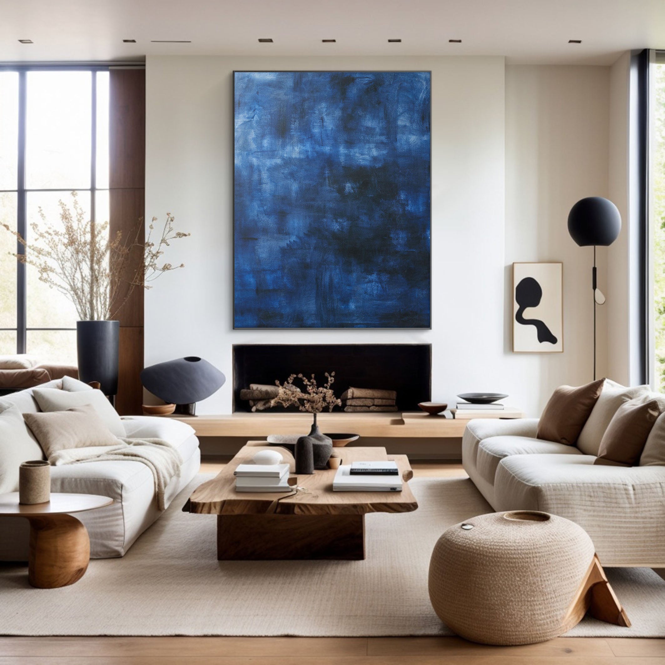 Large Blue Abstract Painting #TC 123