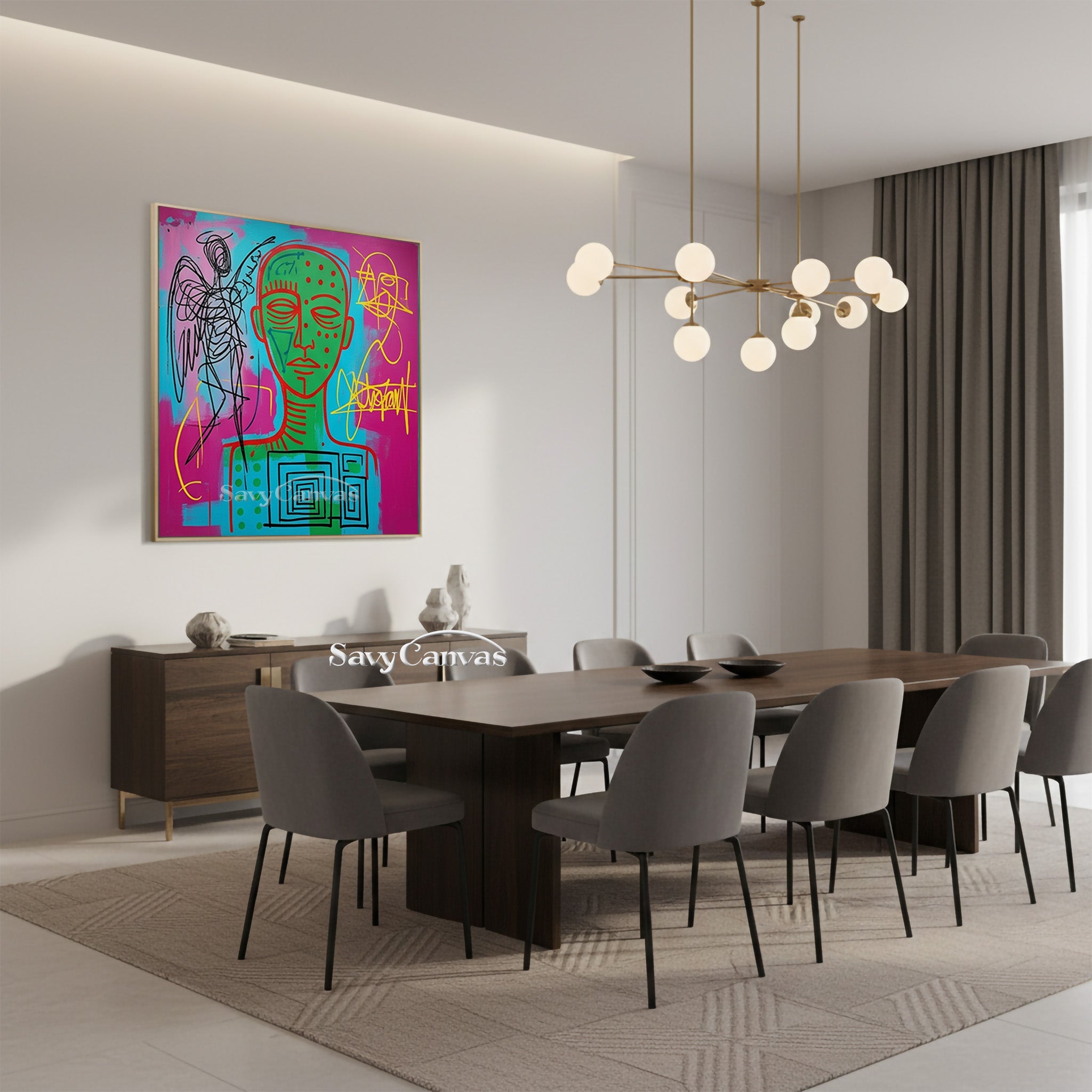 Abstract Angel & Totem Hand-Painted Canvas Art | Modern Pop Art #SS 120