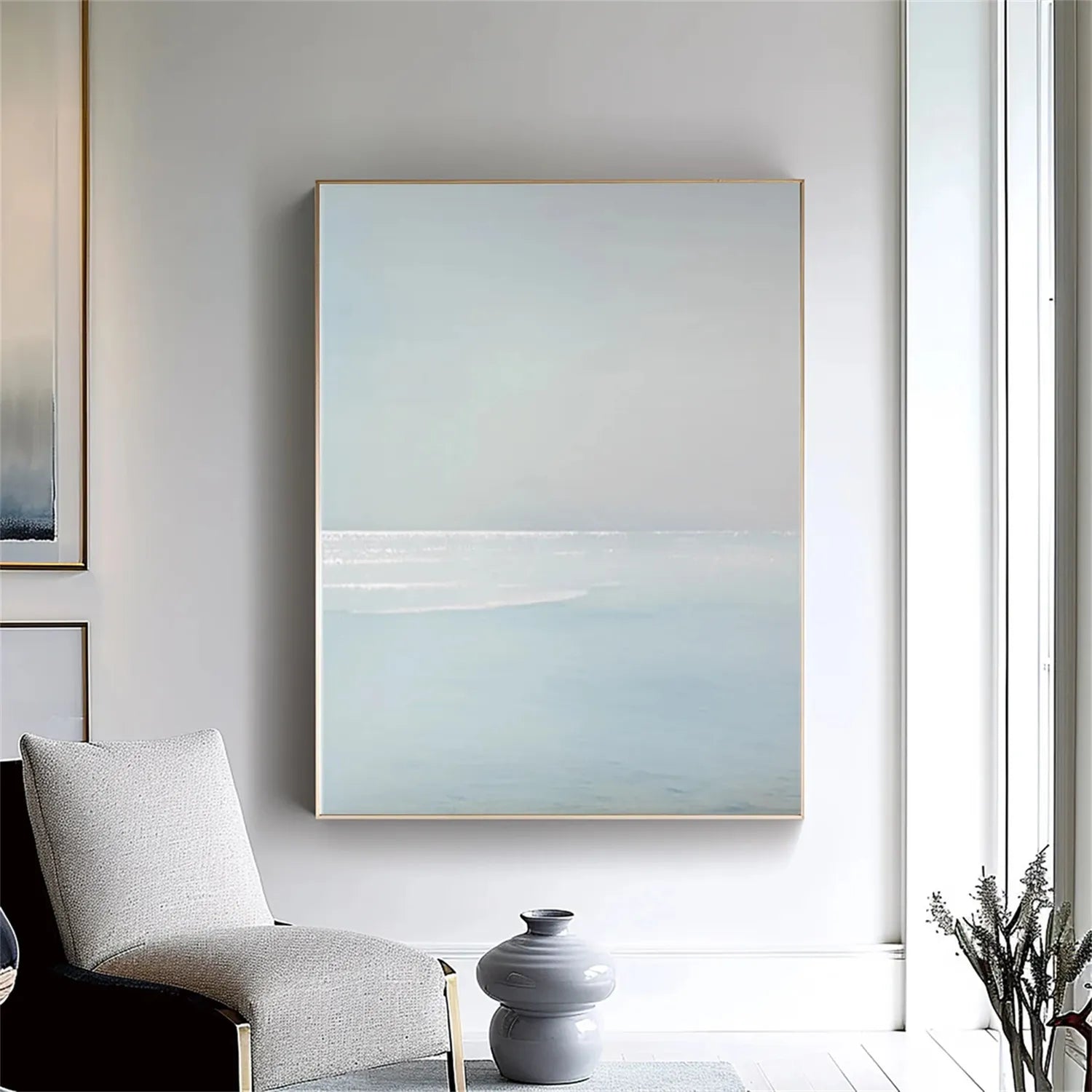 Ocean Sky Abstract Oil Painting - Modern Serene Art #JJ 124