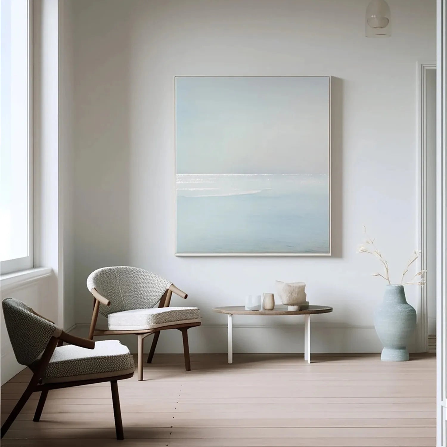 Ocean Sky Abstract Oil Painting - Modern Serene Art #JJ 124