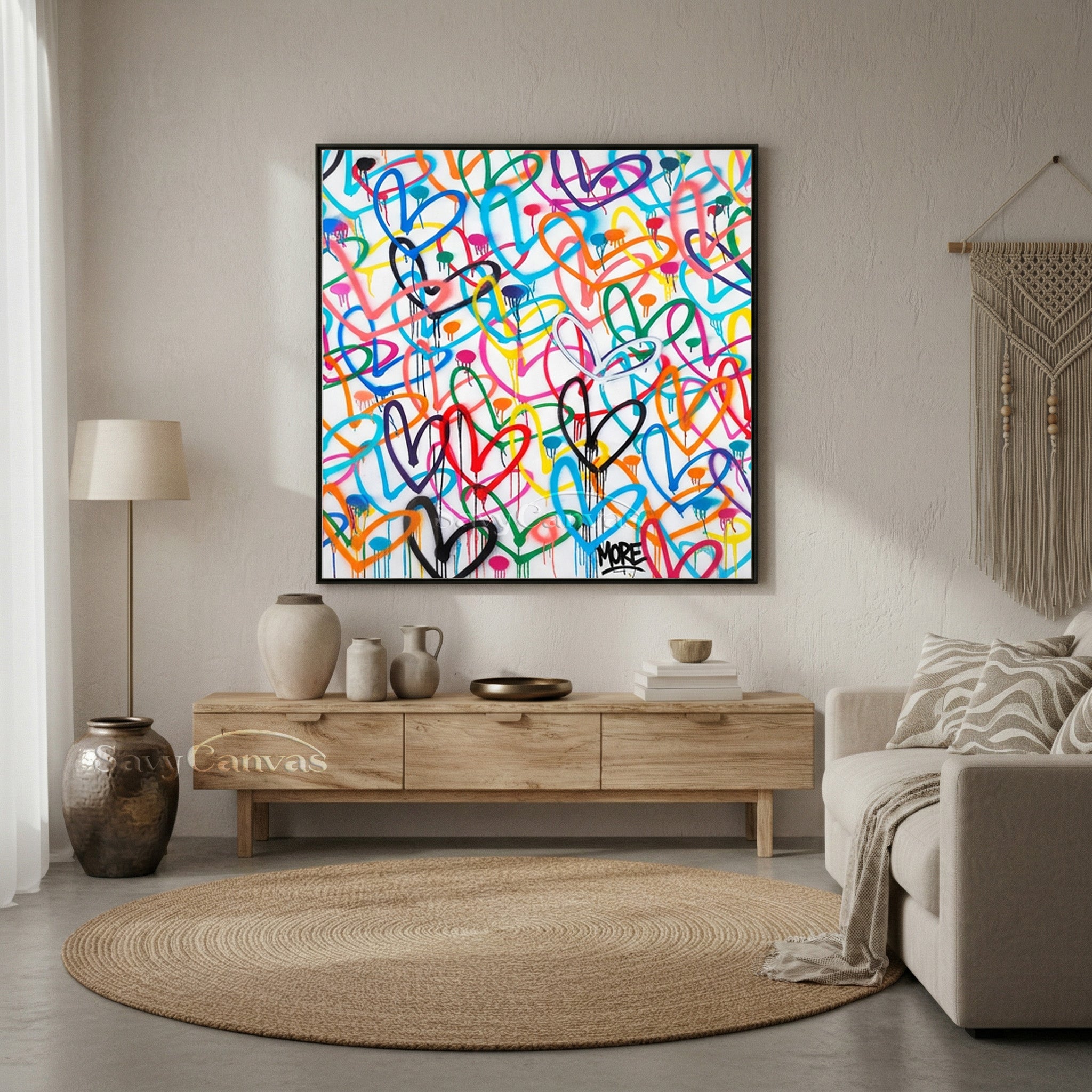 Abstract Multi-Color Heart Painting - Urban Pop Art Style #SS 122