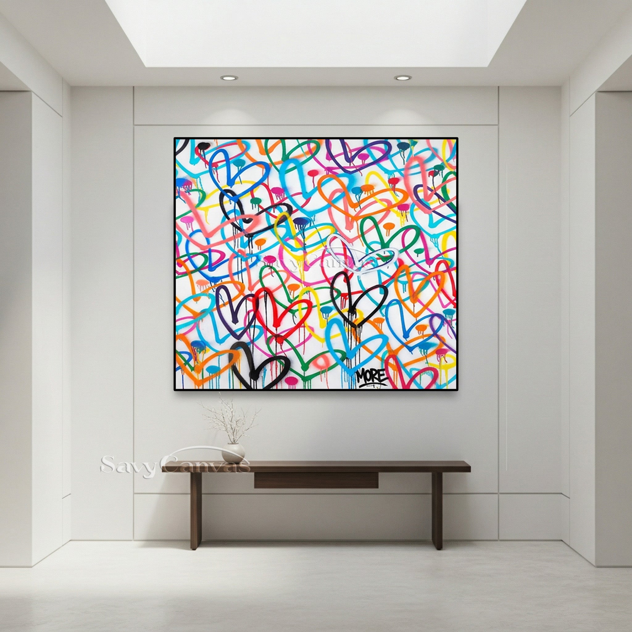 Abstract Multi-Color Heart Painting - Urban Pop Art Style #SS 122