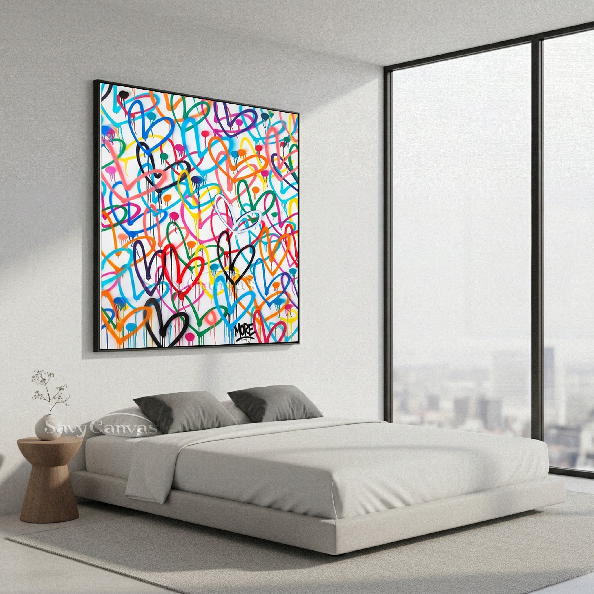 Abstract Multi-Color Heart Painting - Urban Pop Art Style #SS 122