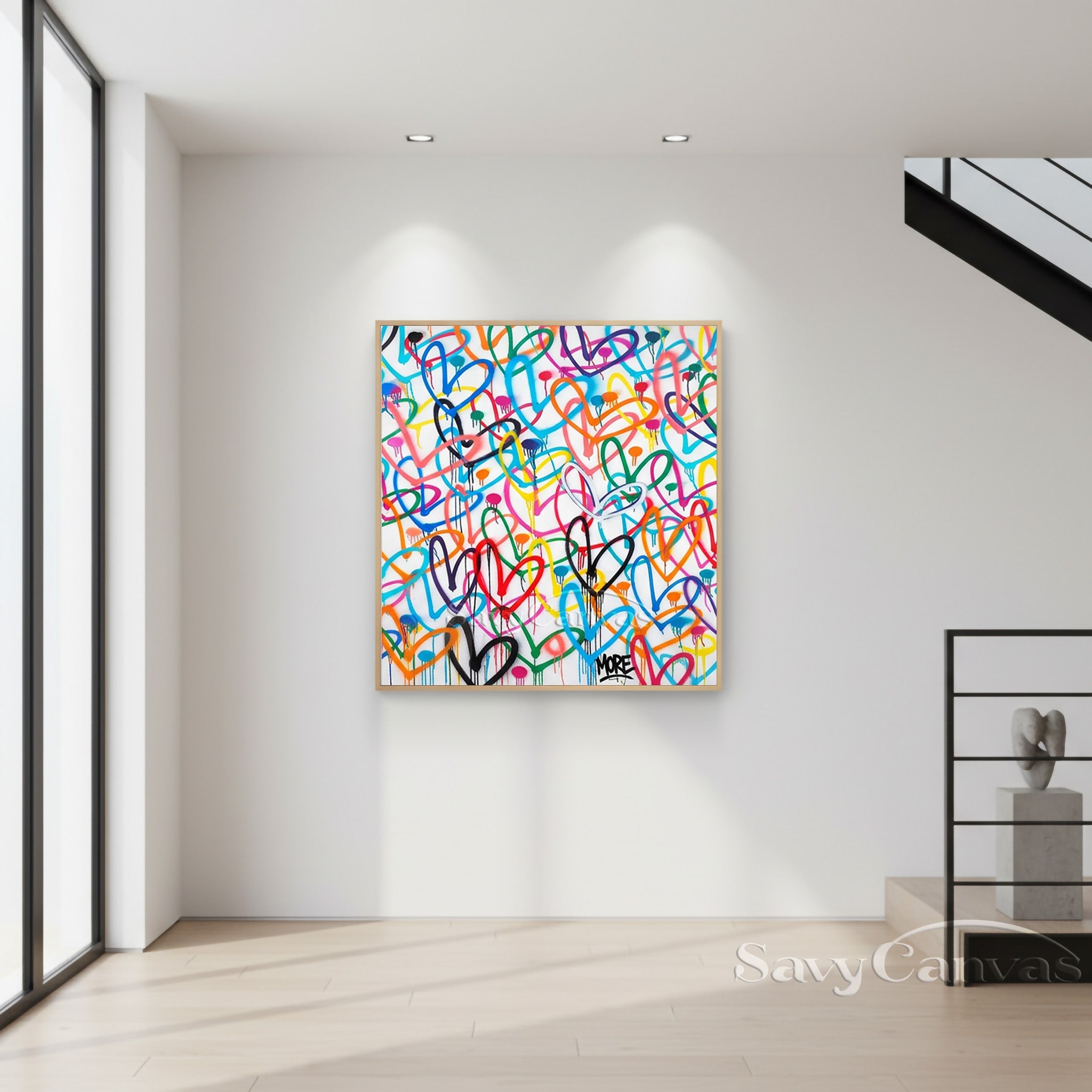 Abstract Multi-Color Heart Painting - Urban Pop Art Style #SS 122