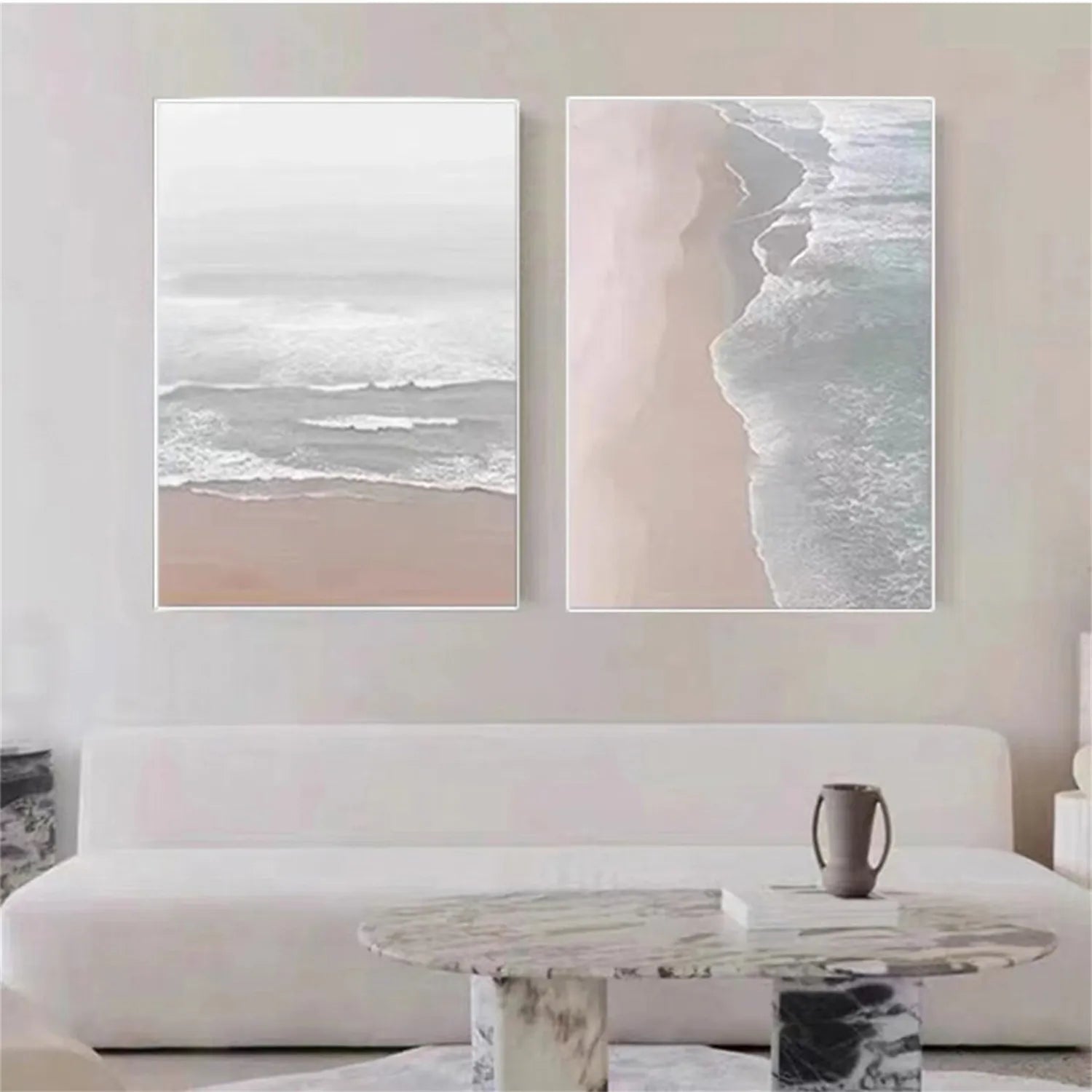 Serene Soft Tone Coastal Abstract Art