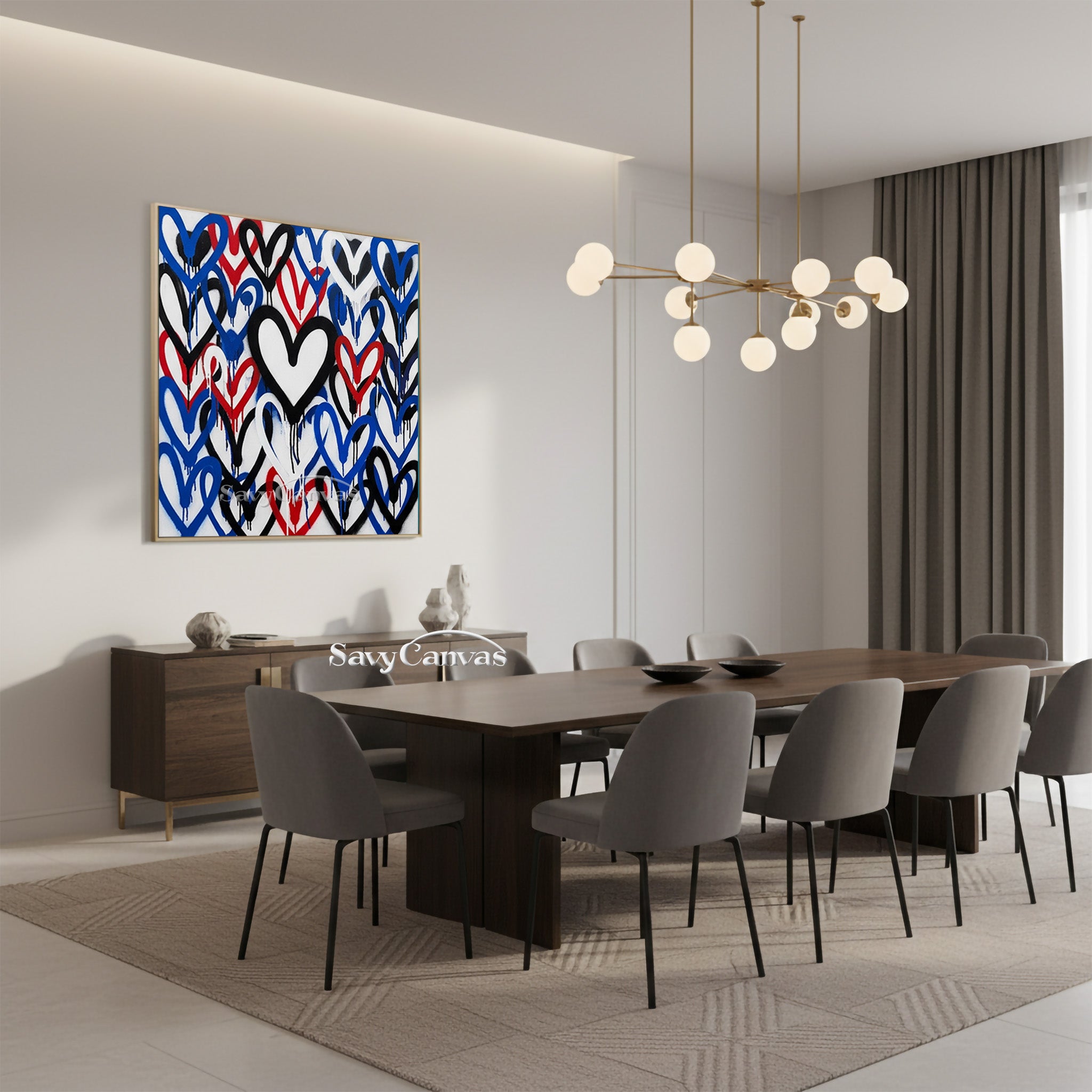 Urban Graffiti Heart Canvas Art | Modern Street Style Oil Painting #SS 124