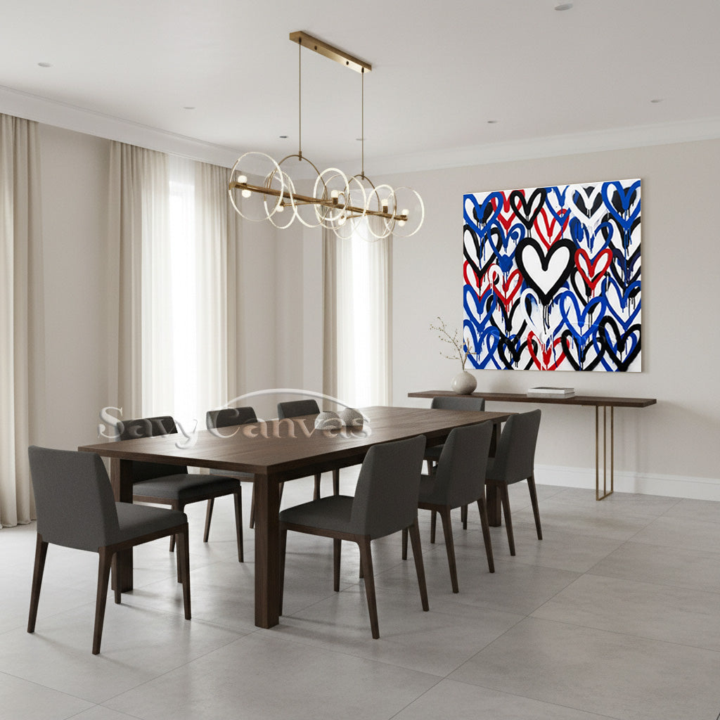 Urban Graffiti Heart Canvas Art | Modern Street Style Oil Painting #SS 124